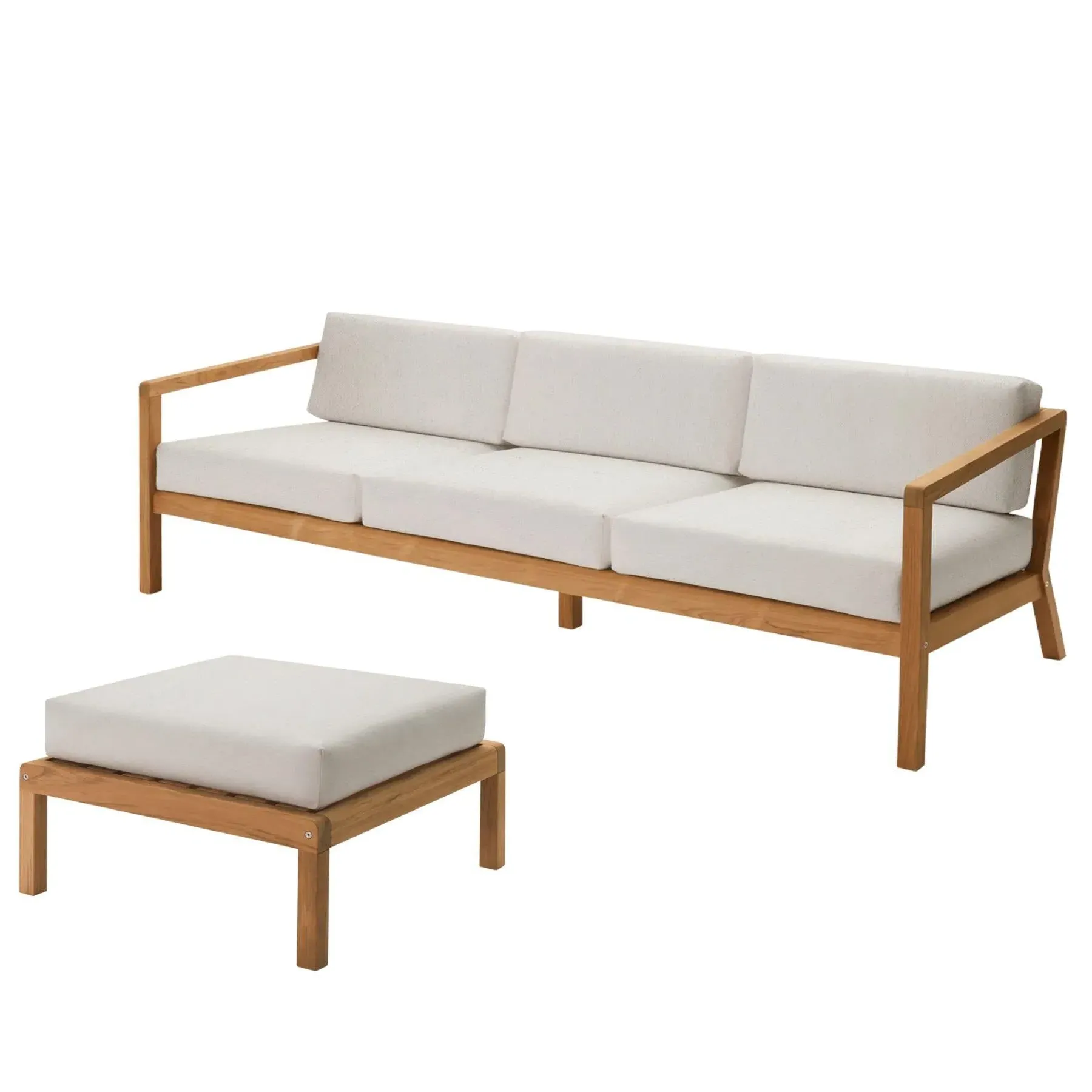 3-Seater Outdoor Sofa with Footstool - Papyrus