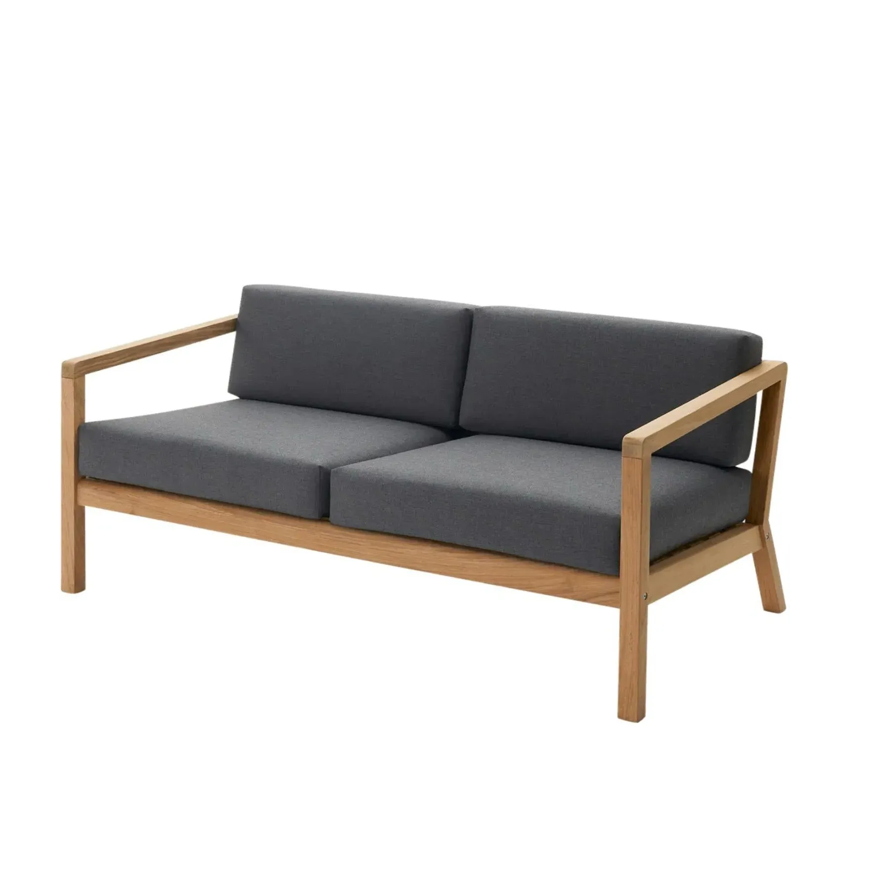 3-Seater Outdoor Sofa - Yellow Stripe, Teak