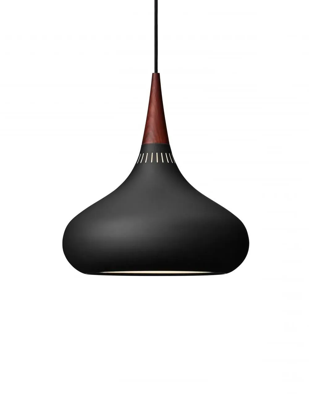34cm Pendant Light - Black, Metal & Rosewood