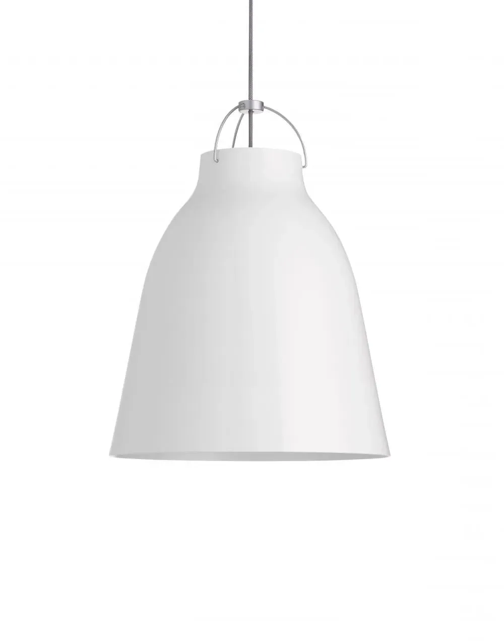 40cm Pendant Light with Gloss Shade - White, Metal