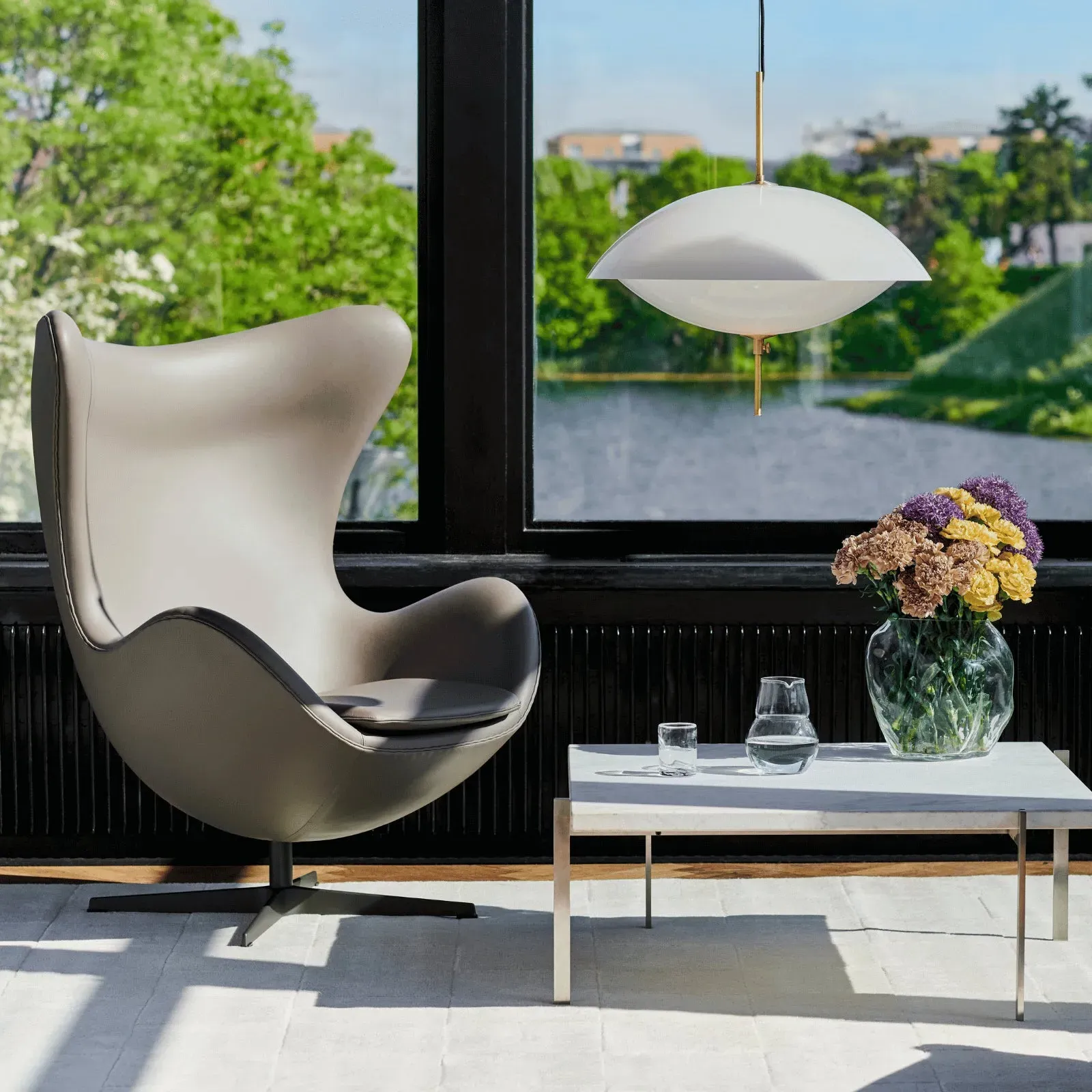 44cm Pendant Light with Adjustable Shades - Brass