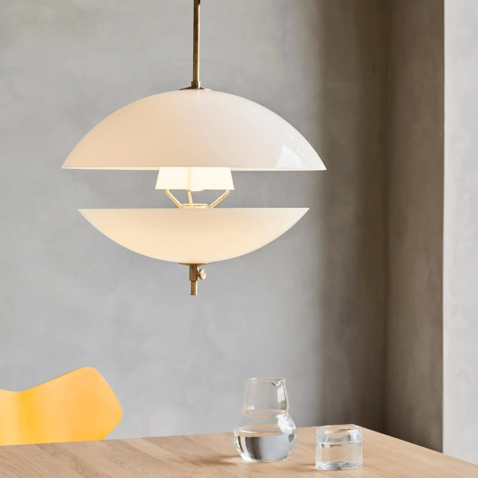44cm Pendant Light with Adjustable Shades - Brass
