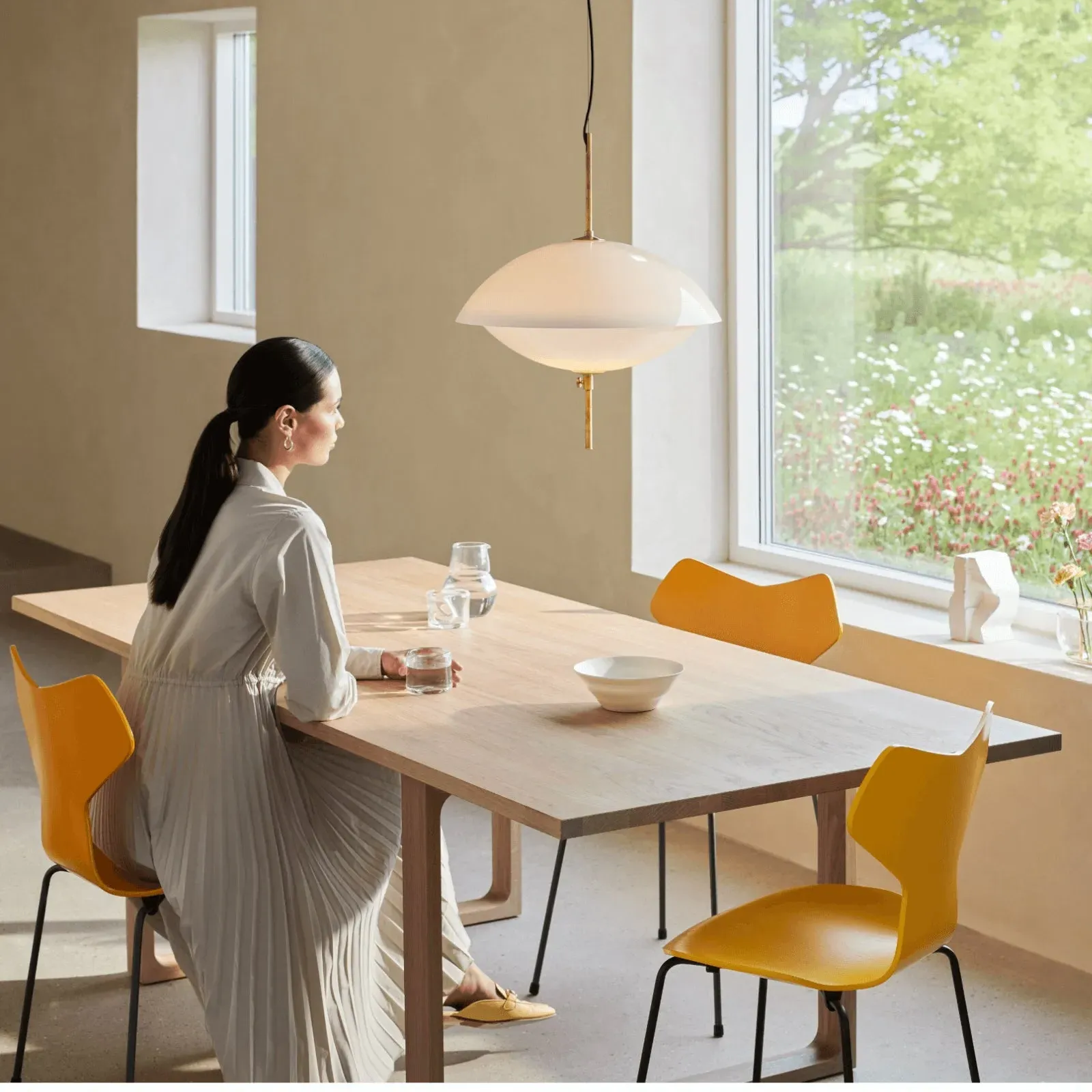 55cm Pendant Light with Adjustable Shades - Brass