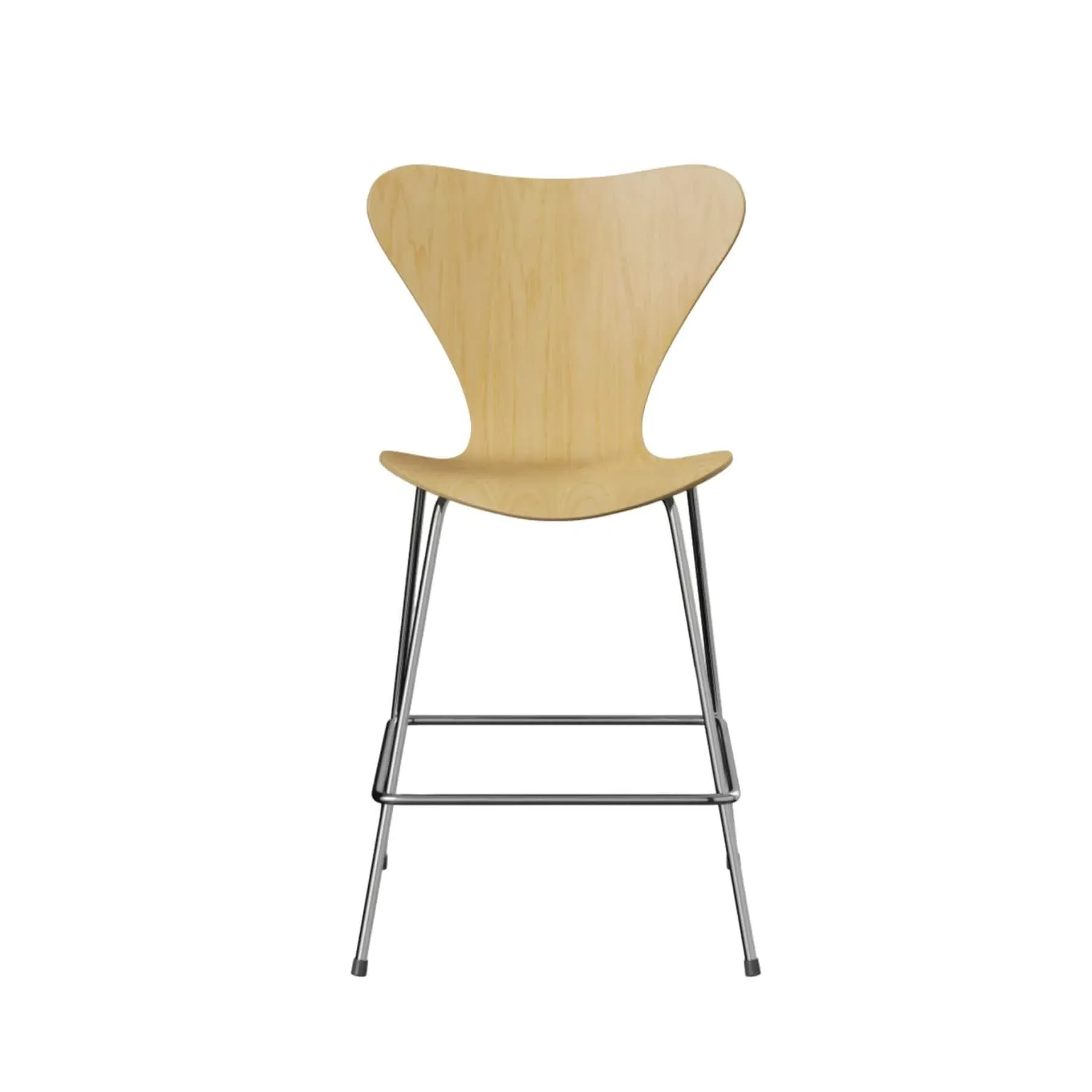 Bar Stool with Footrest - Ash, Veneer