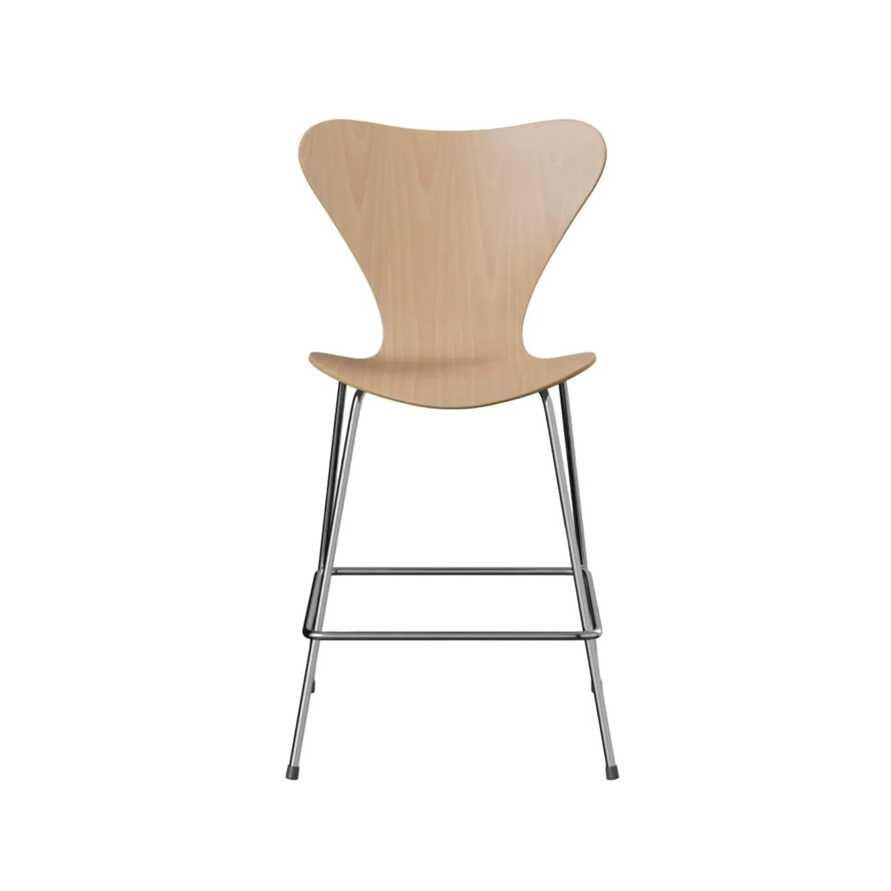Bar Stool with Footrest - Beech, Veneer