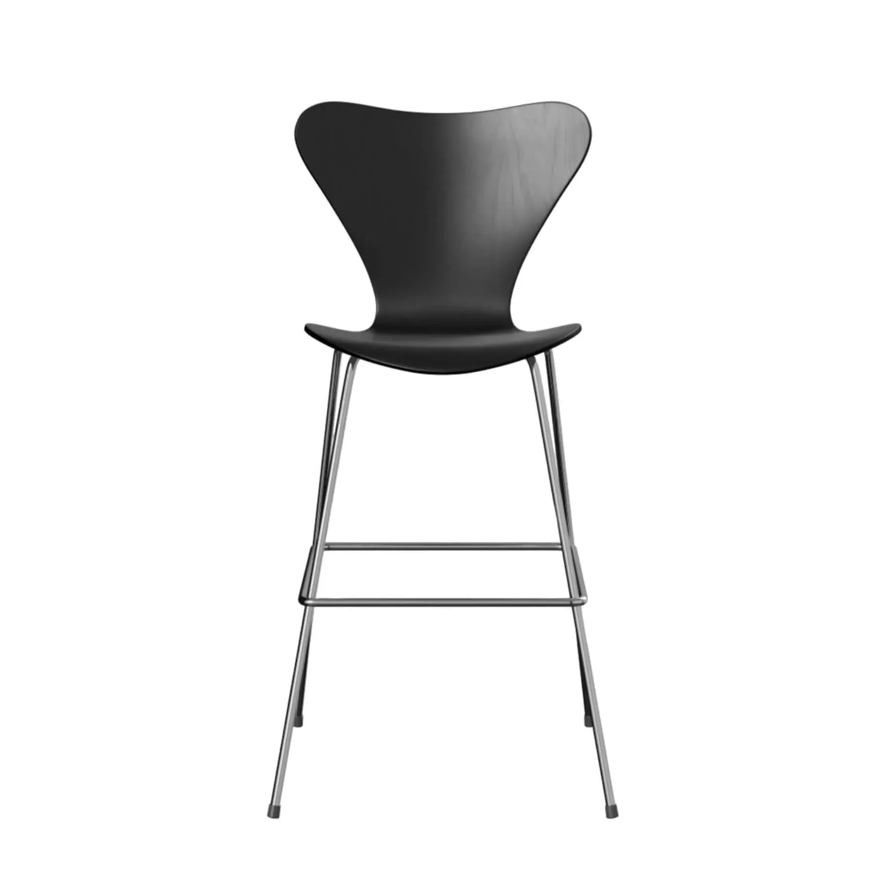 Bar Stool with Footrest - Black, Veneer image