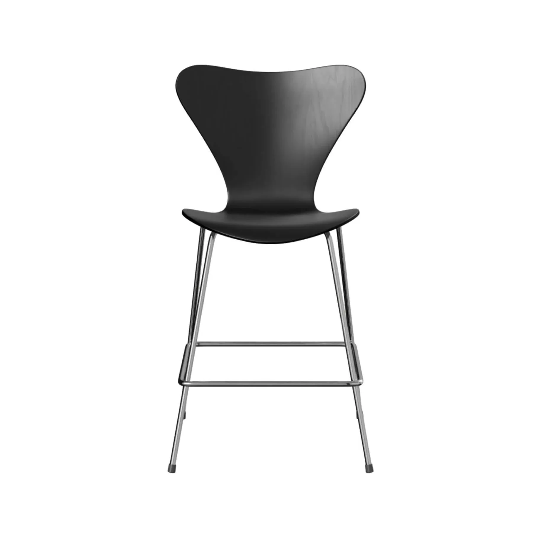 Bar Stool with Footrest - Black, Veneer image
