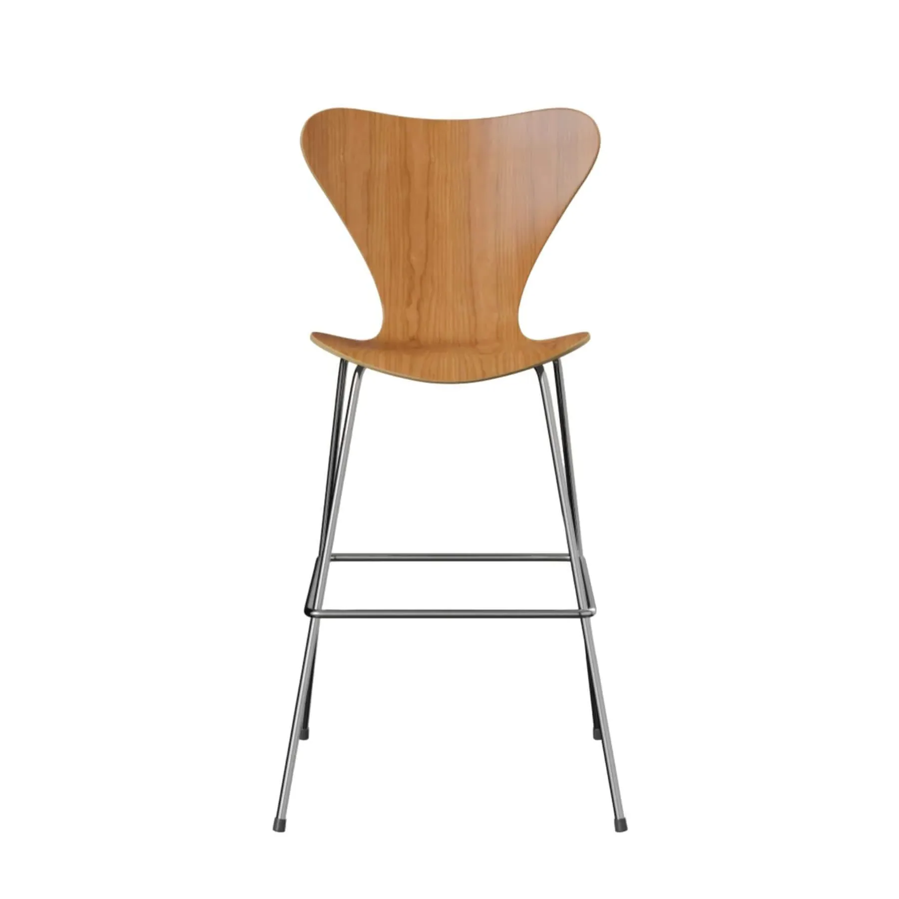 Bar Stool with Footrest - Cherry, Veneer