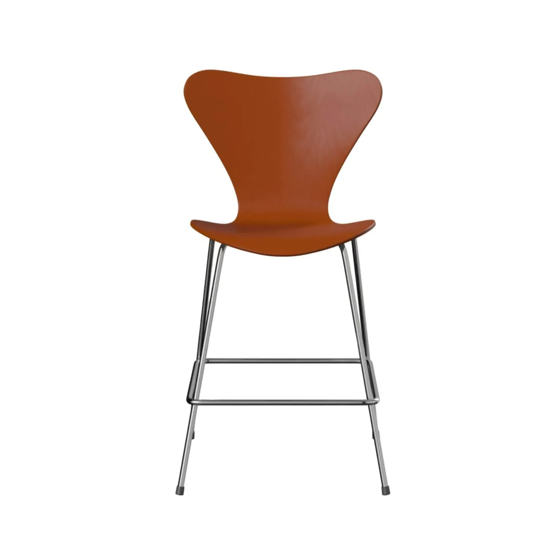 Bar Stool with Footrest - Orange, Veneer
