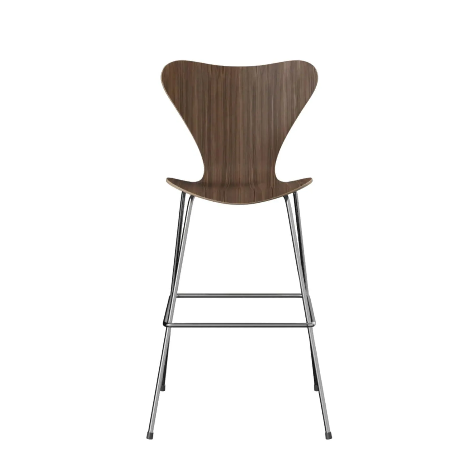 Bar Stool with Footrest - Walnut, Veneer