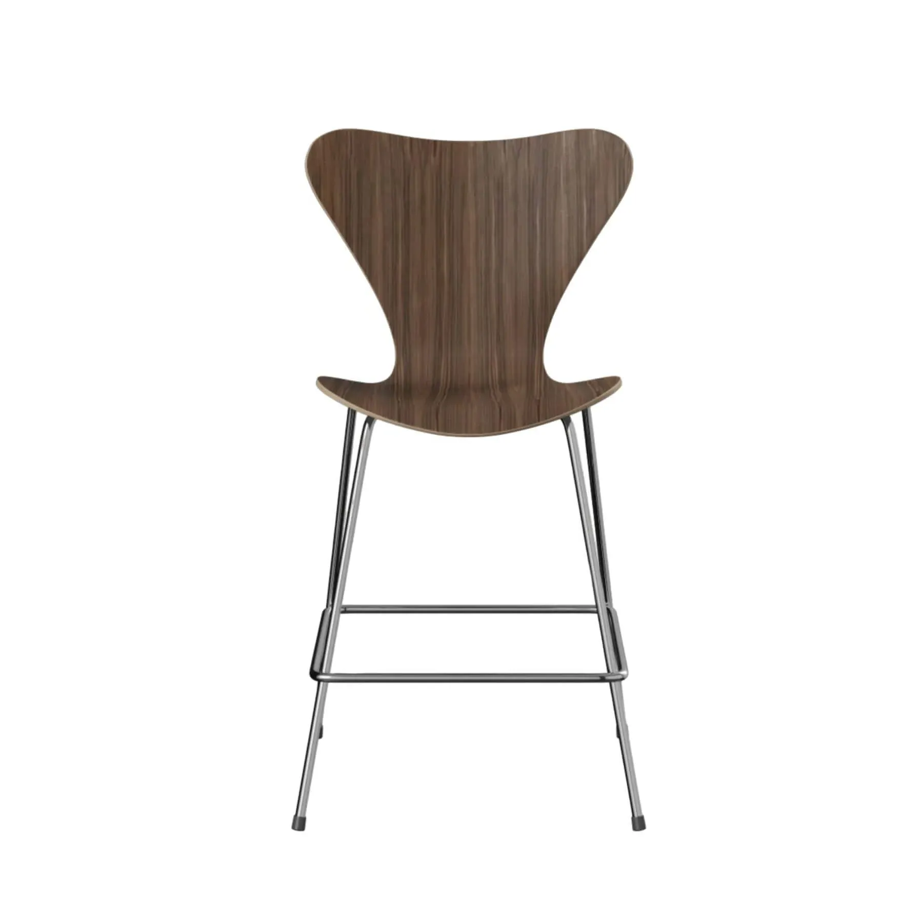 Bar Stool with Footrest - Walnut, Veneer