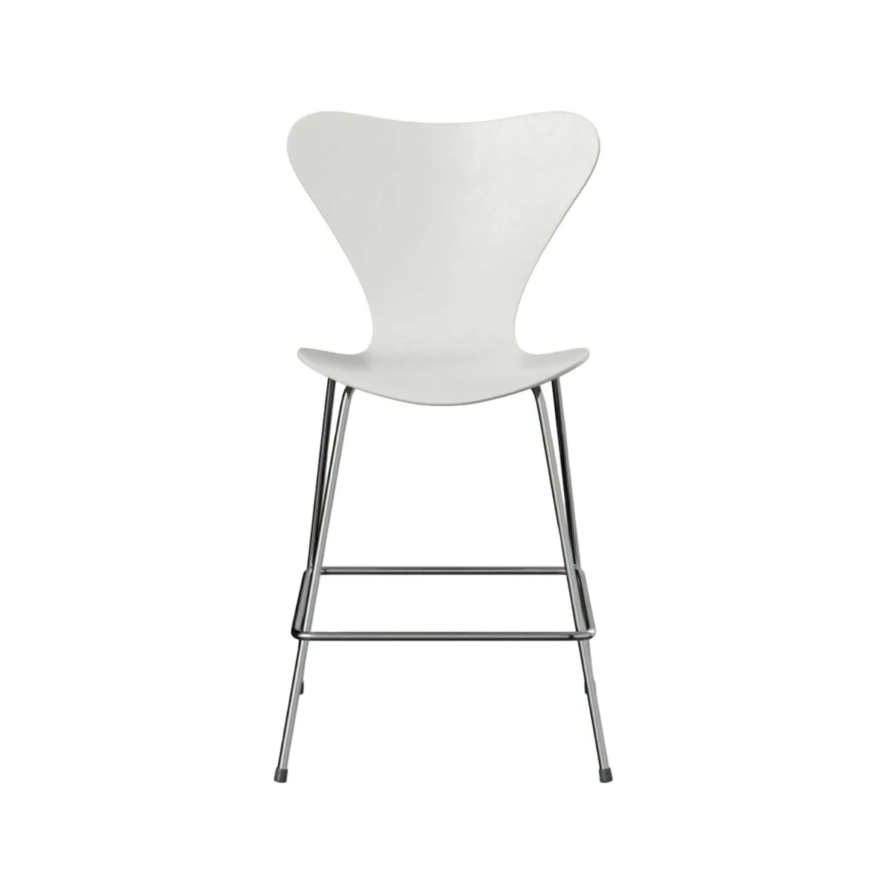 Bar Stool with Footrest - White, Veneer