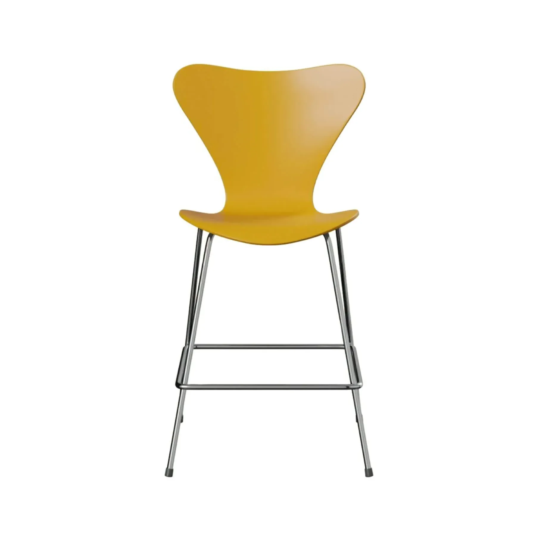 Bar Stool with Footrest - Yellow, Veneer
