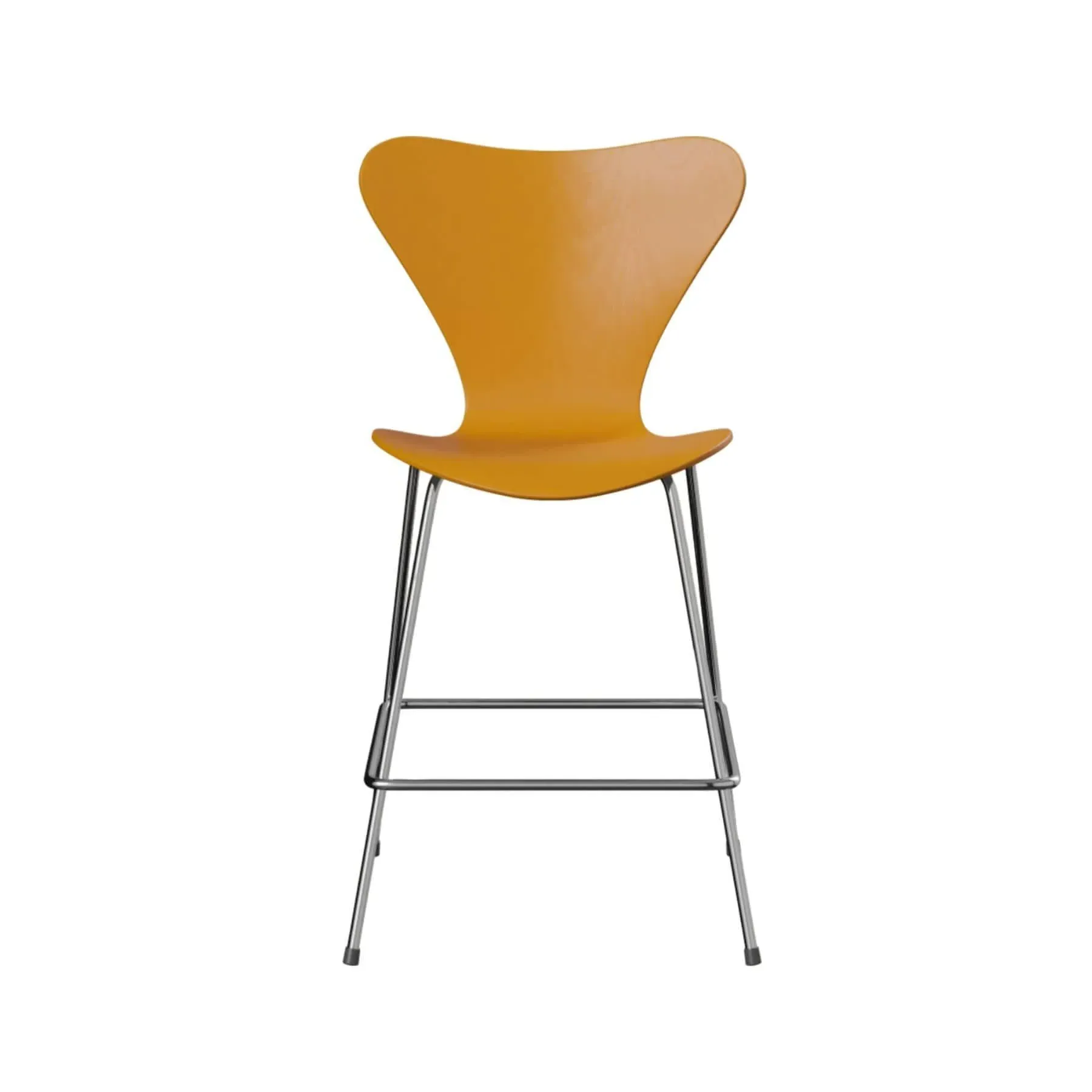 Bar Stool with Footrest - Yellow, Veneer