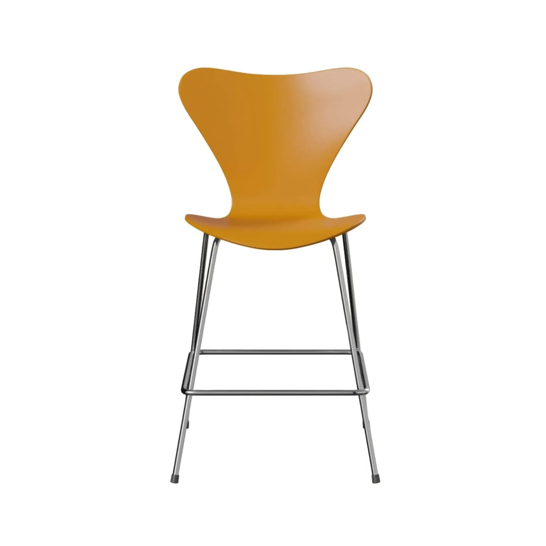 Bar Stool with Footrest - Yellow, Veneer