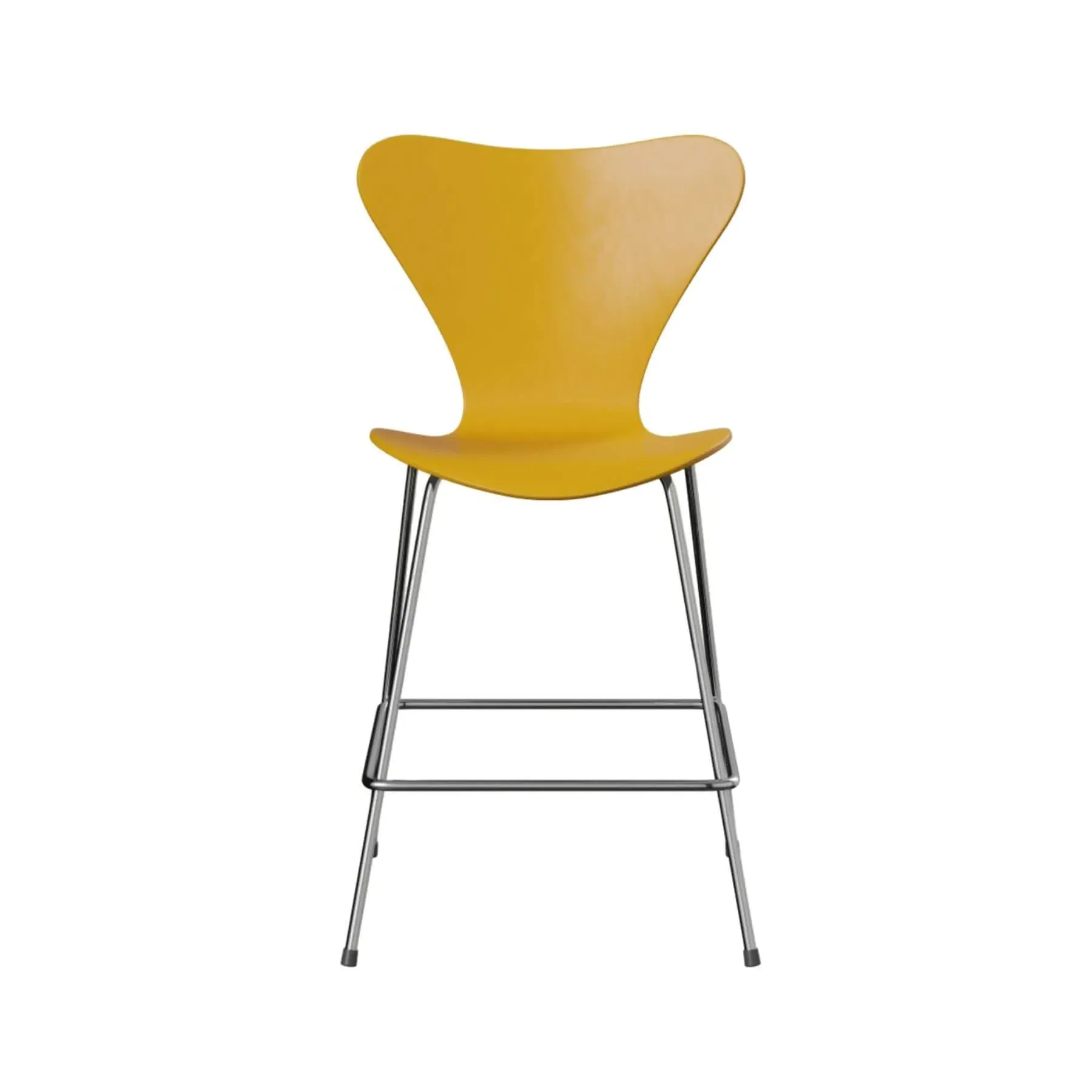 Bar Stool with Footrest - Yellow, Veneer