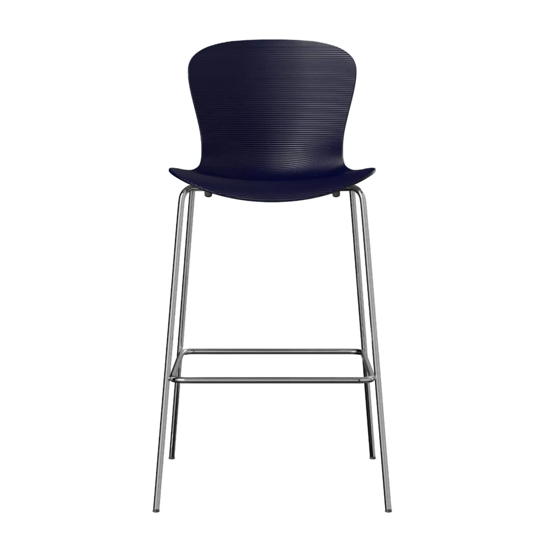 Bar Stool with Ridged Seat - Blue, Nylon