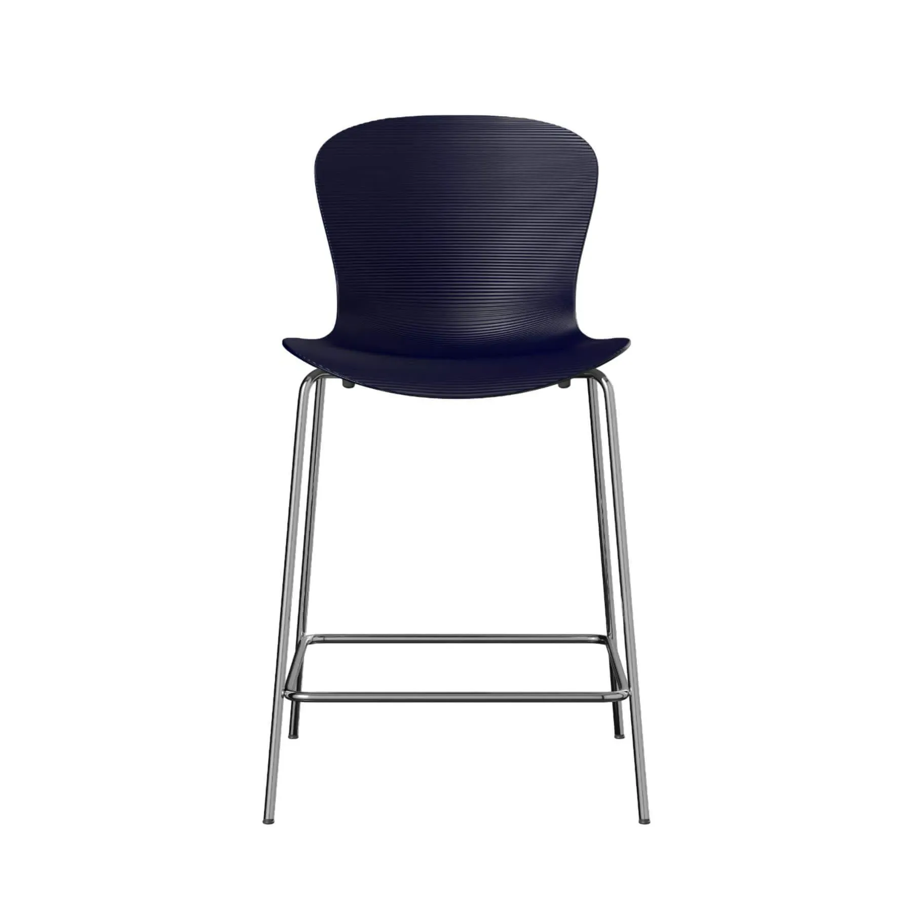 Bar Stool with Ridged Seat - Blue, Nylon image