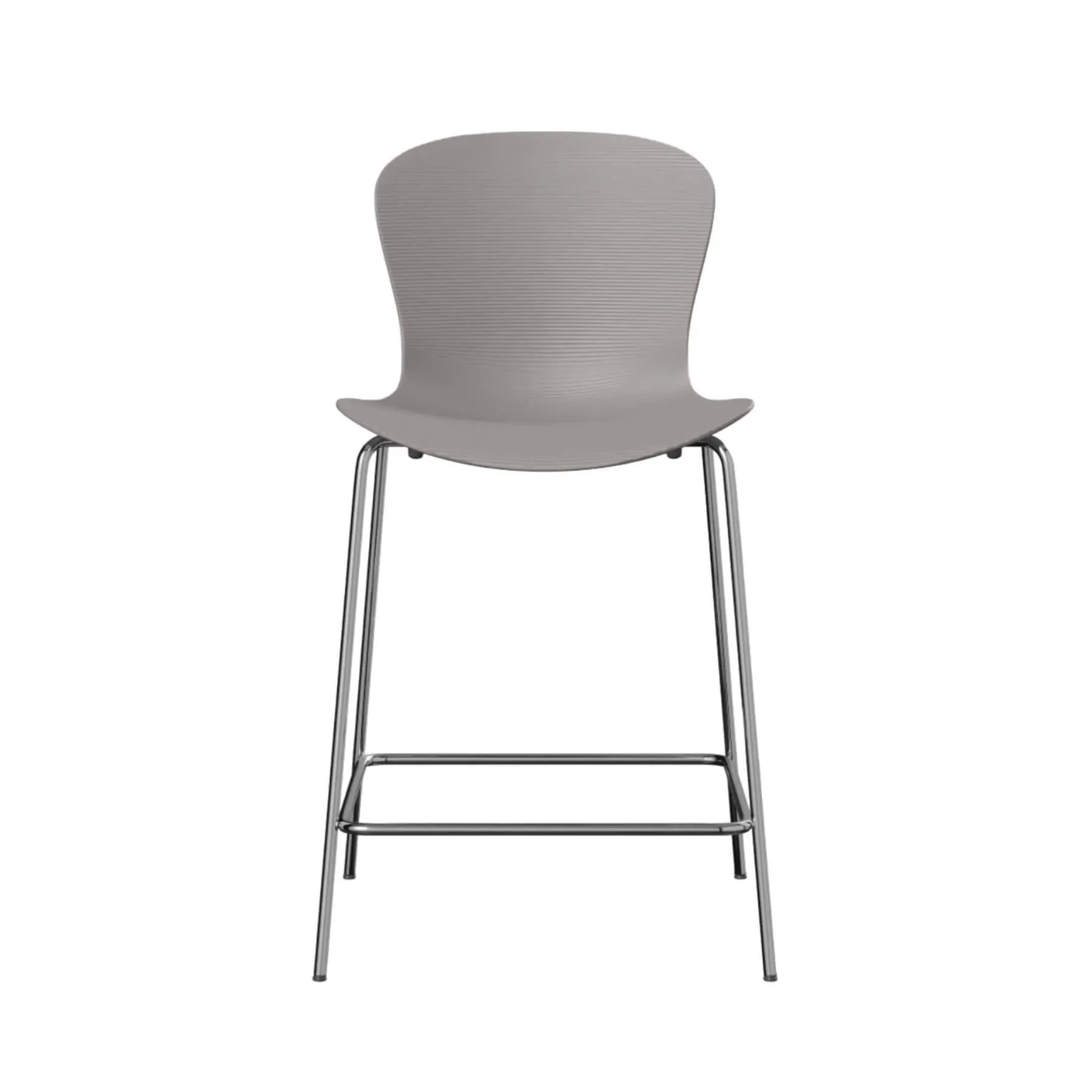Bar Stool with Ridged Seat - Grey, Nylon