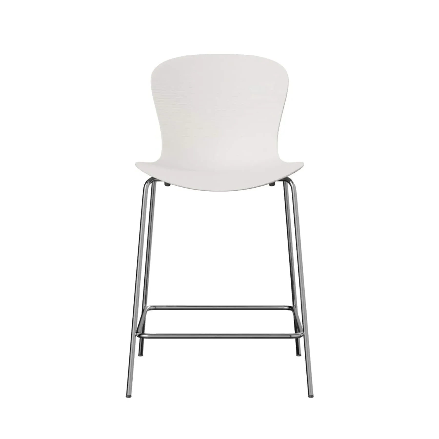 Bar Stool with Ridged Seat - White, Nylon