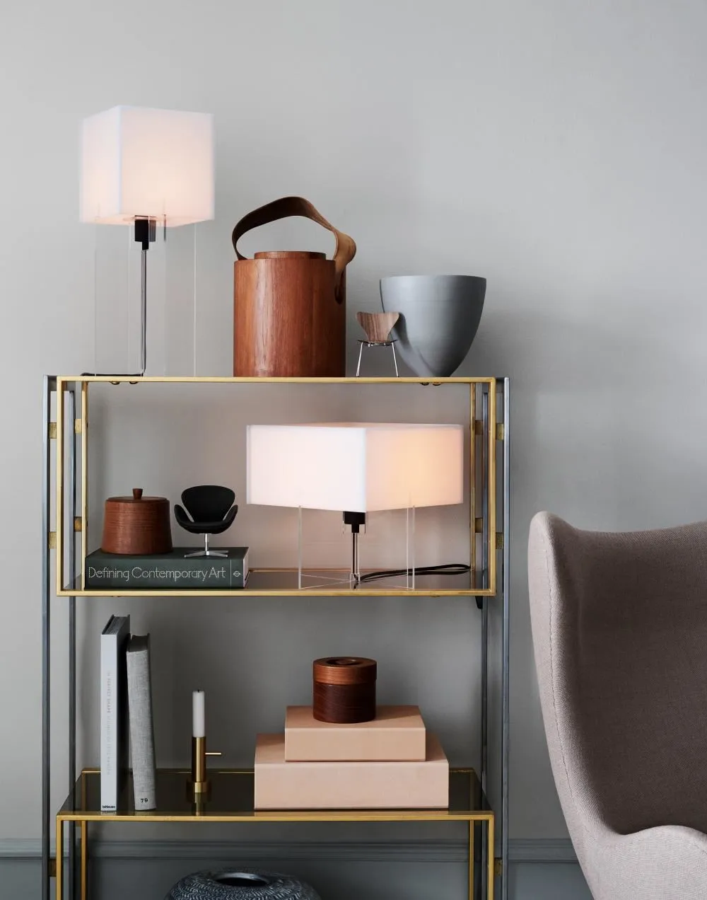 Cross-Base Table Lamp - Clear, Acrylic