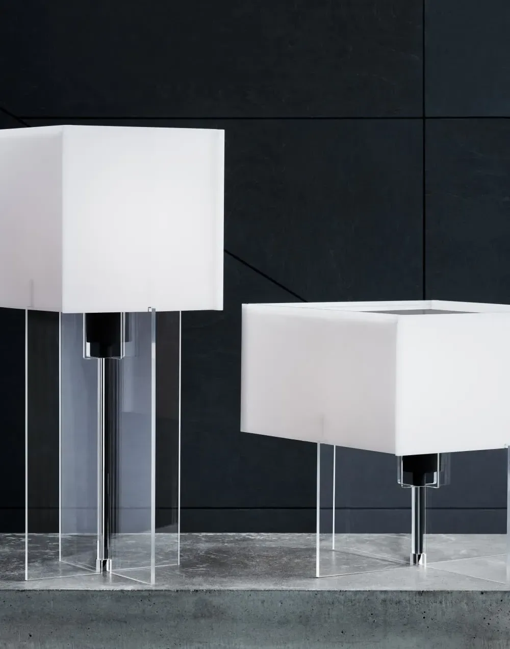 Cross-Base Table Lamp - Clear, Acrylic