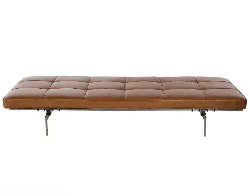 Daybed with Steel Frame - Black, Leather