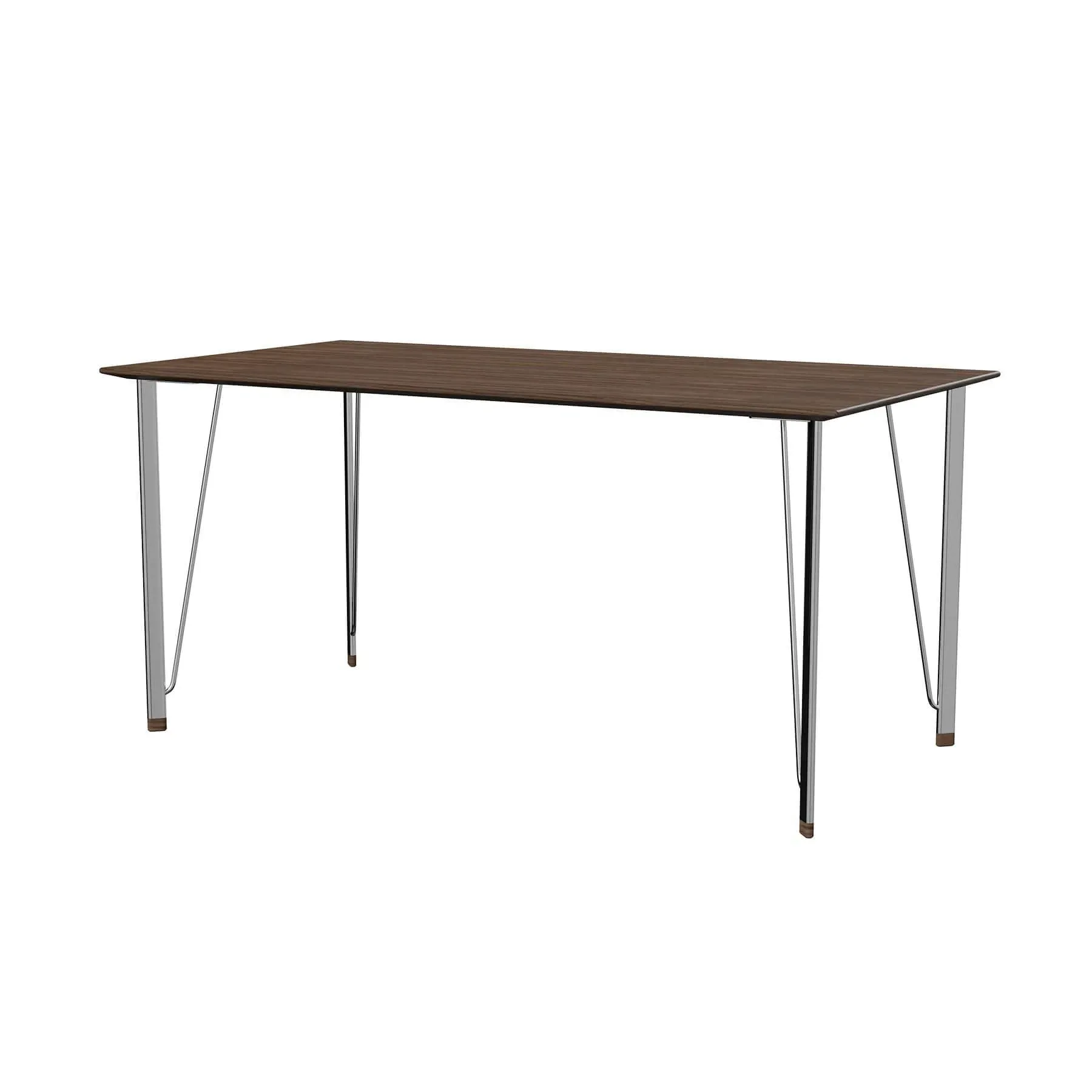 Desk - Walnut, Chrome Steel
