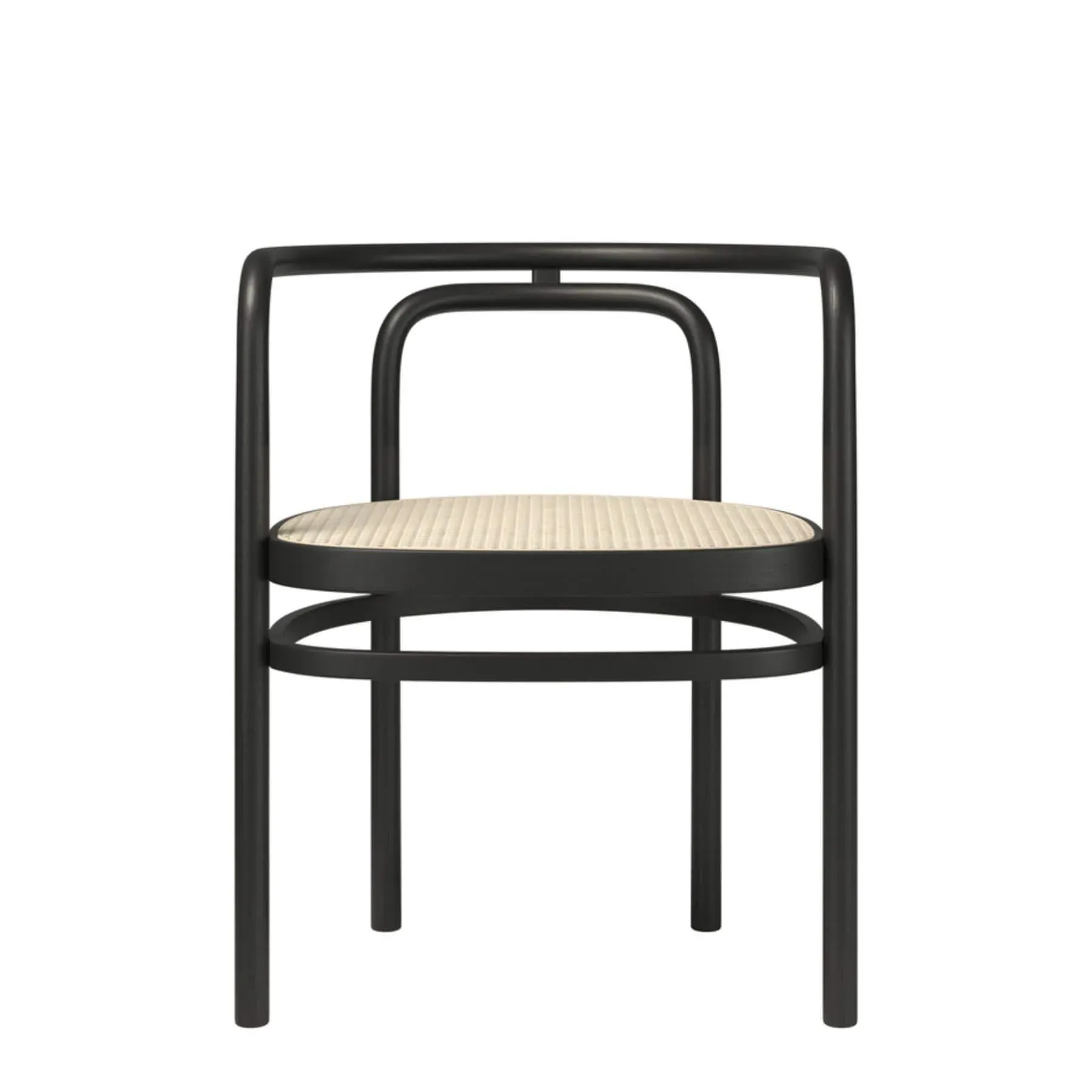 Dining Chair with Cane Seat - Black, Ash Wood