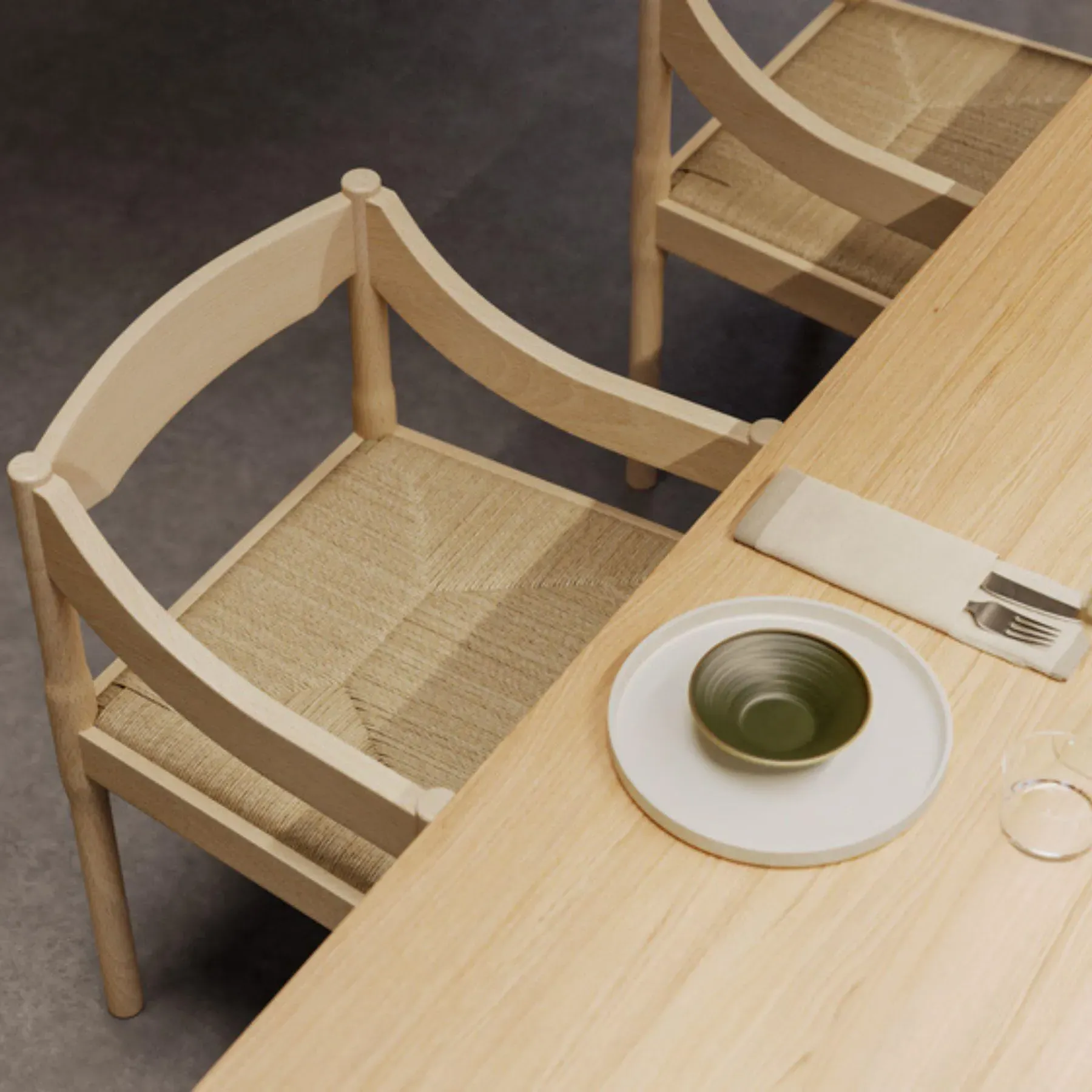 Dining Chair with Paper Cord Seat - Natural, Beech