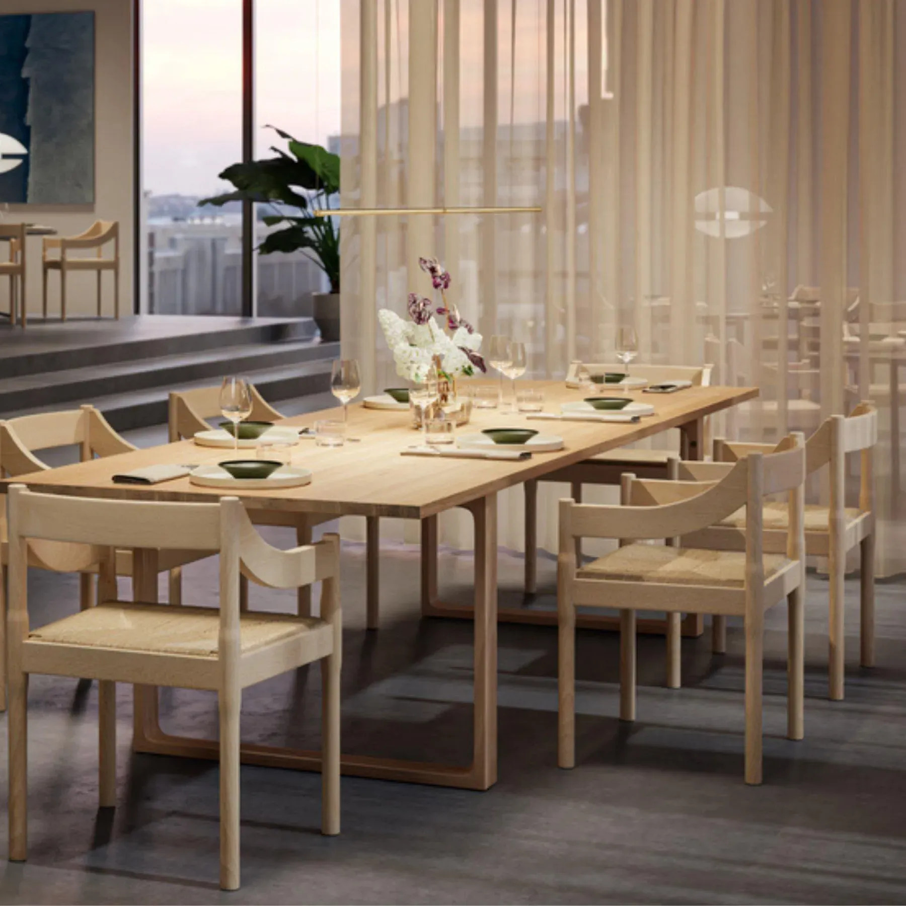 Dining Chair with Paper Cord Seat - Natural, Beech