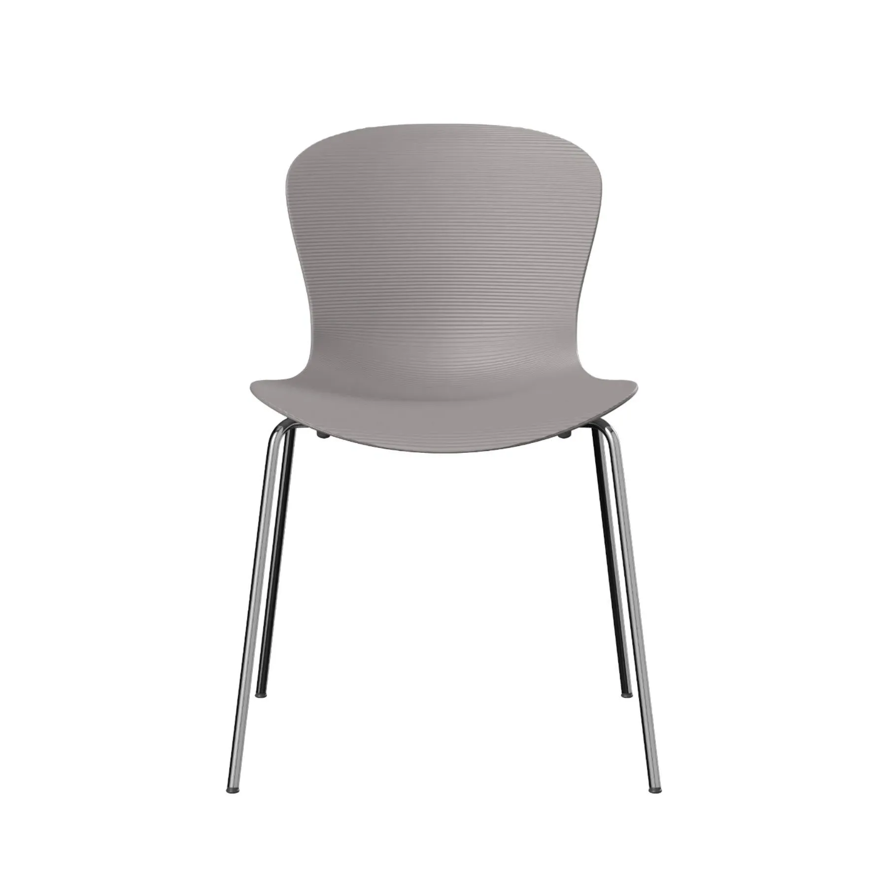 Dining Chair with Ridged Design - Grey, Nylon