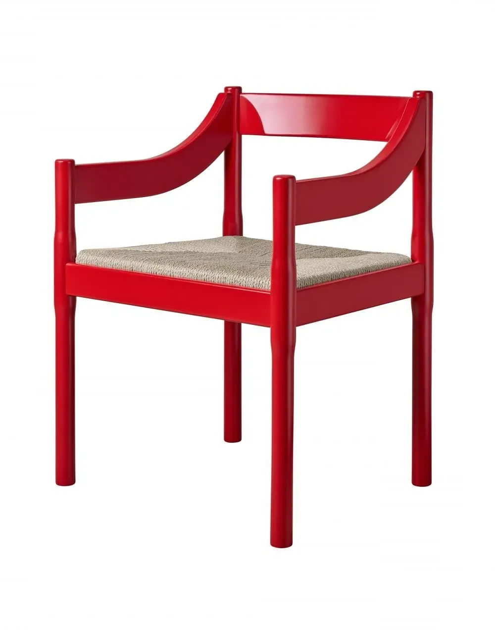 Dining Chair with Straw Seat - Black