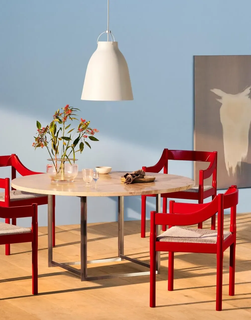 Dining Chair with Straw Seat - Black