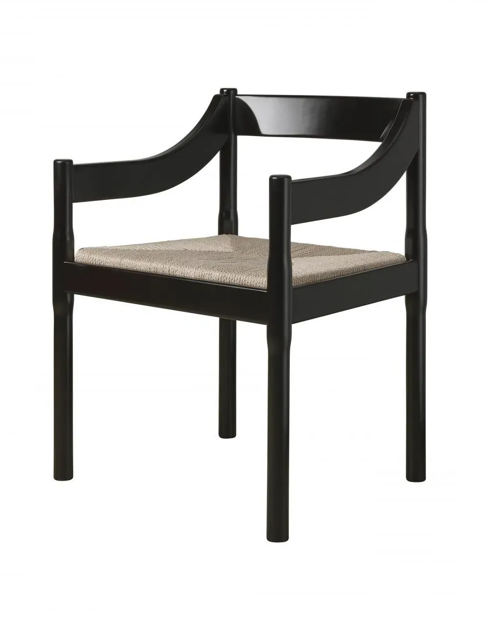 Dining Chair with Straw Seat - Red