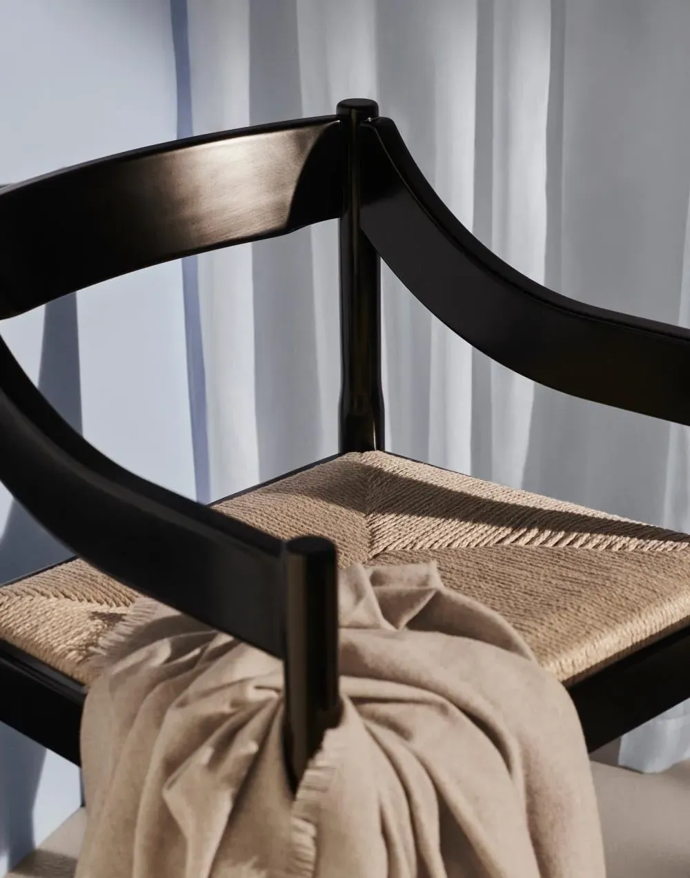 Dining Chair with Straw Seat - Red