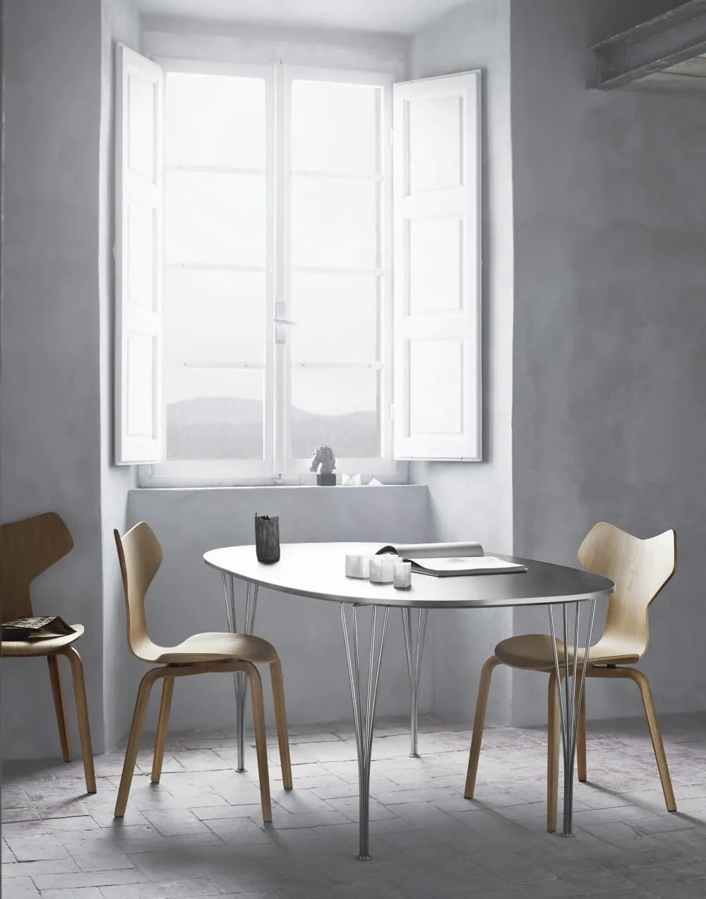 Dining Chair with Wooden Legs - Black, Ash