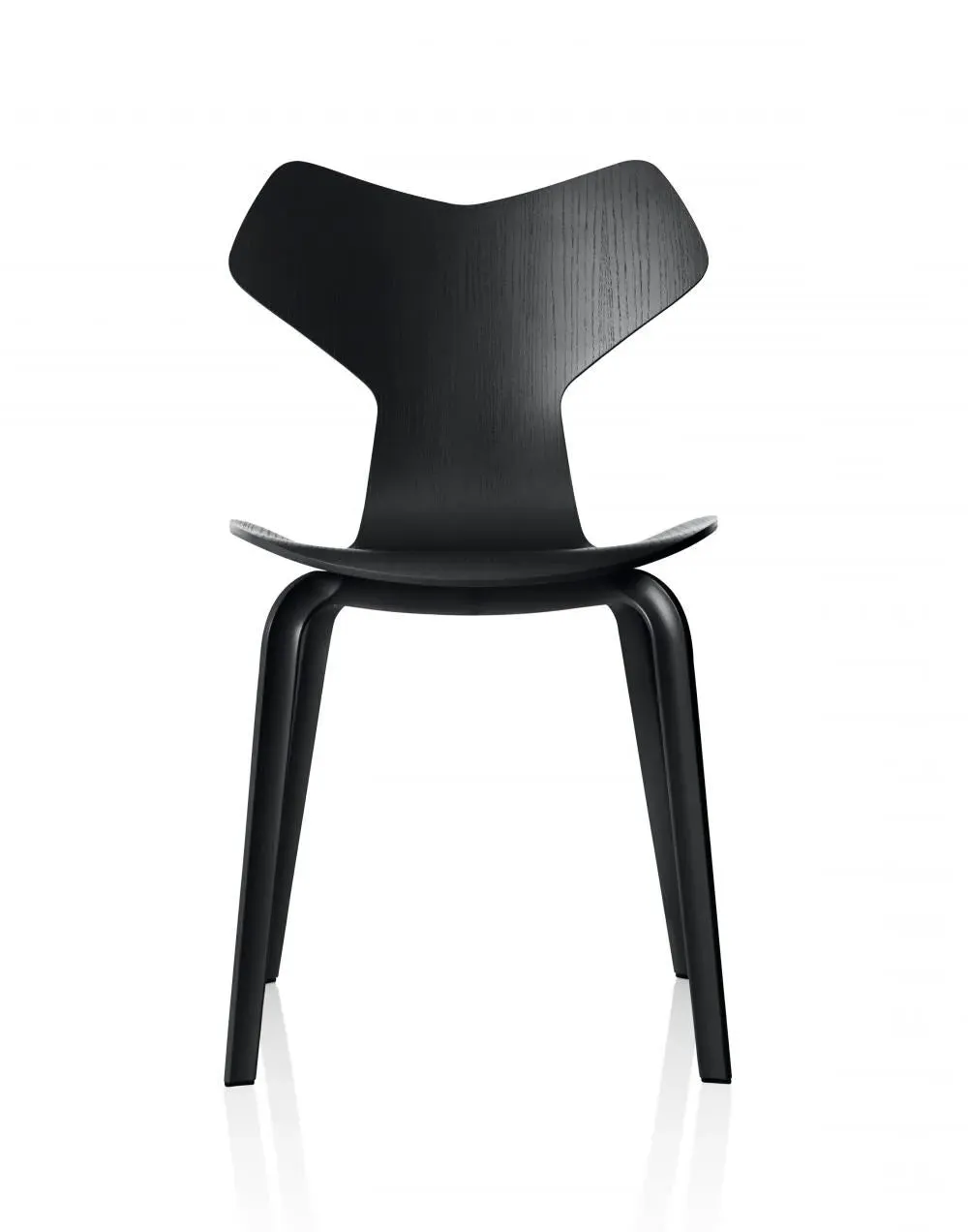 Dining Chair with Wooden Legs - Black, Ash image