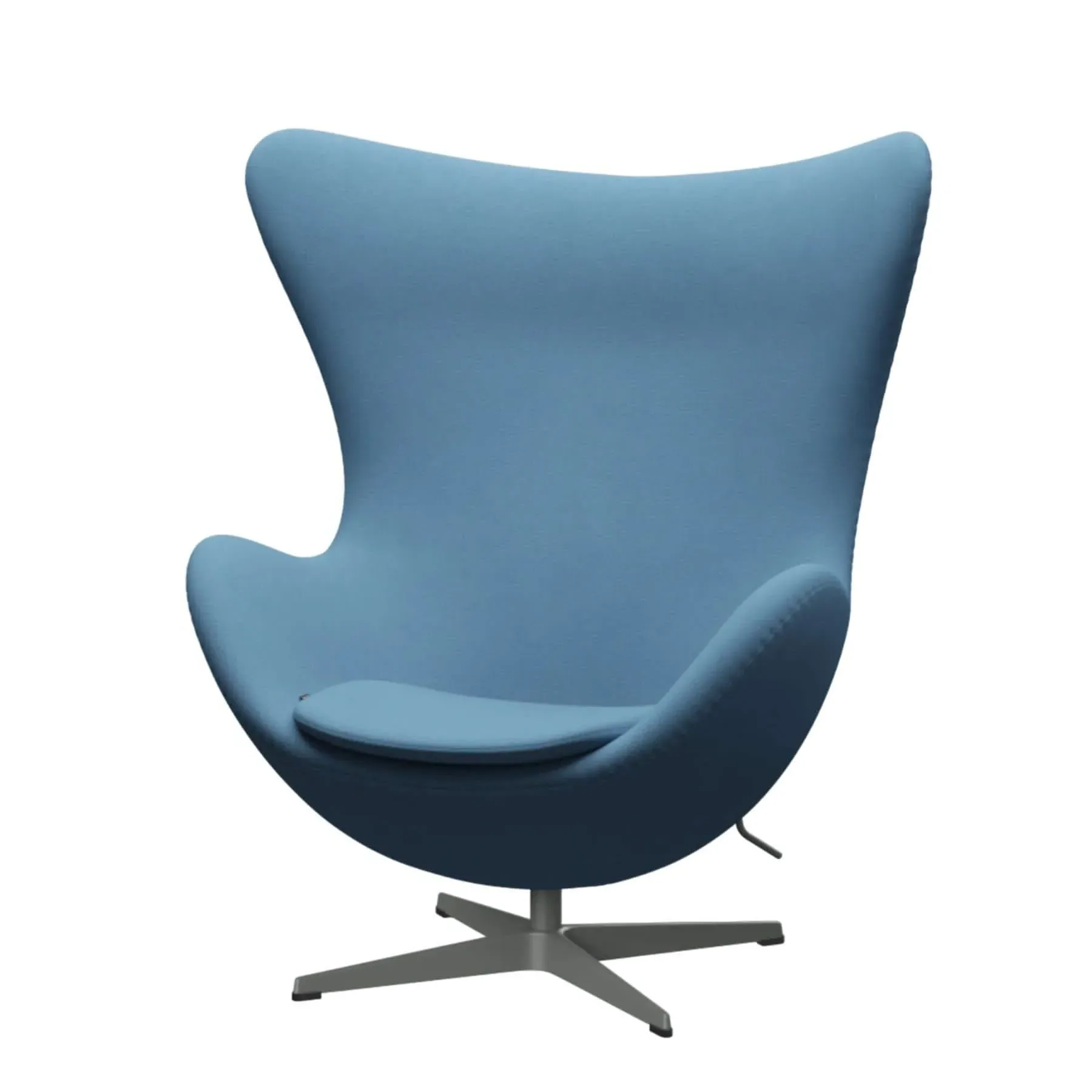 Egg Lounge Chair with Swivel - Blue, Fabric