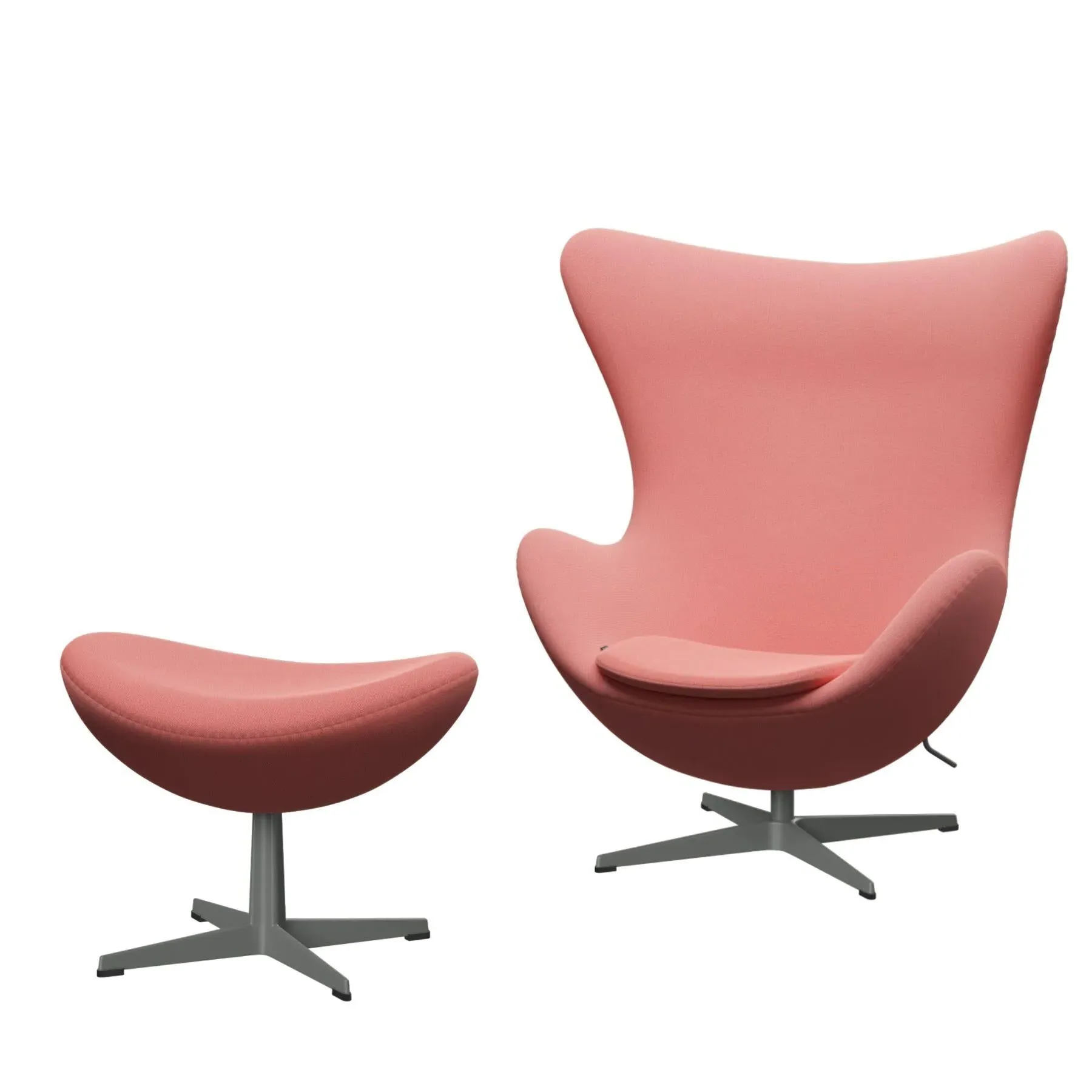 Egg Lounge Chair with Swivel - Coral, Fabric