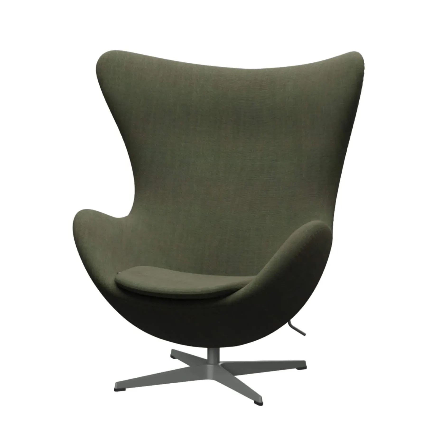 Egg Lounge Chair with Swivel - Green, Fabric image