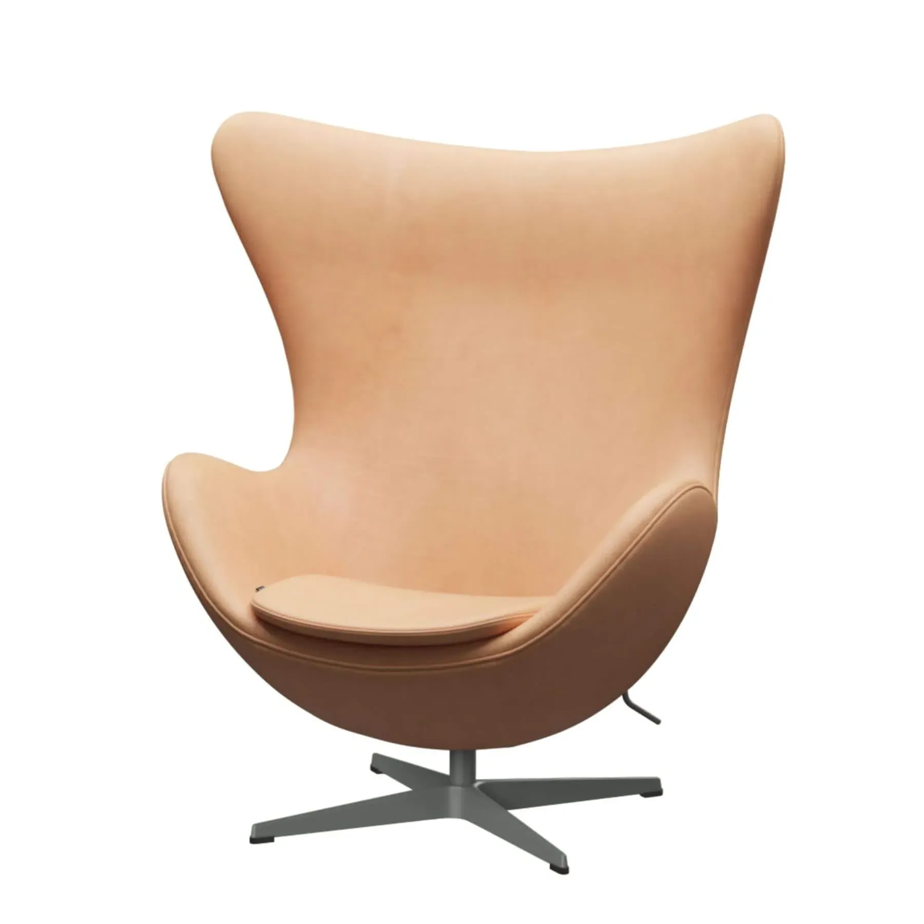 Egg Lounge Chair with Swivel - Natural, Leather