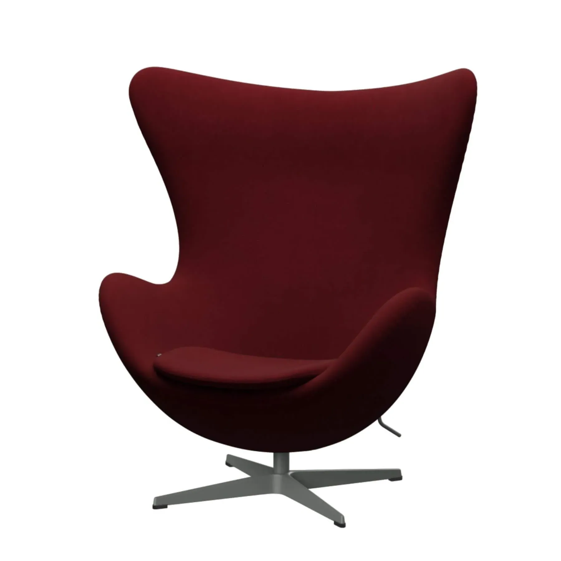 Egg Lounge Chair with Swivel - Red, Fabric