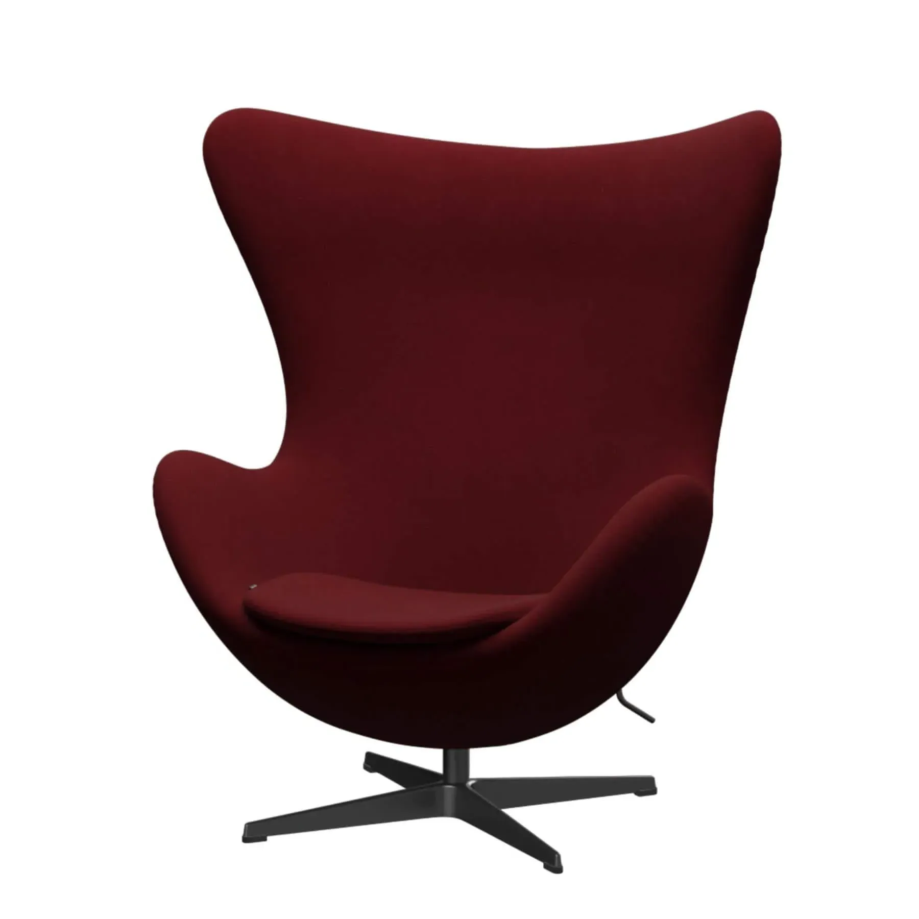 Egg Lounge Chair with Swivel - Red, Fabric