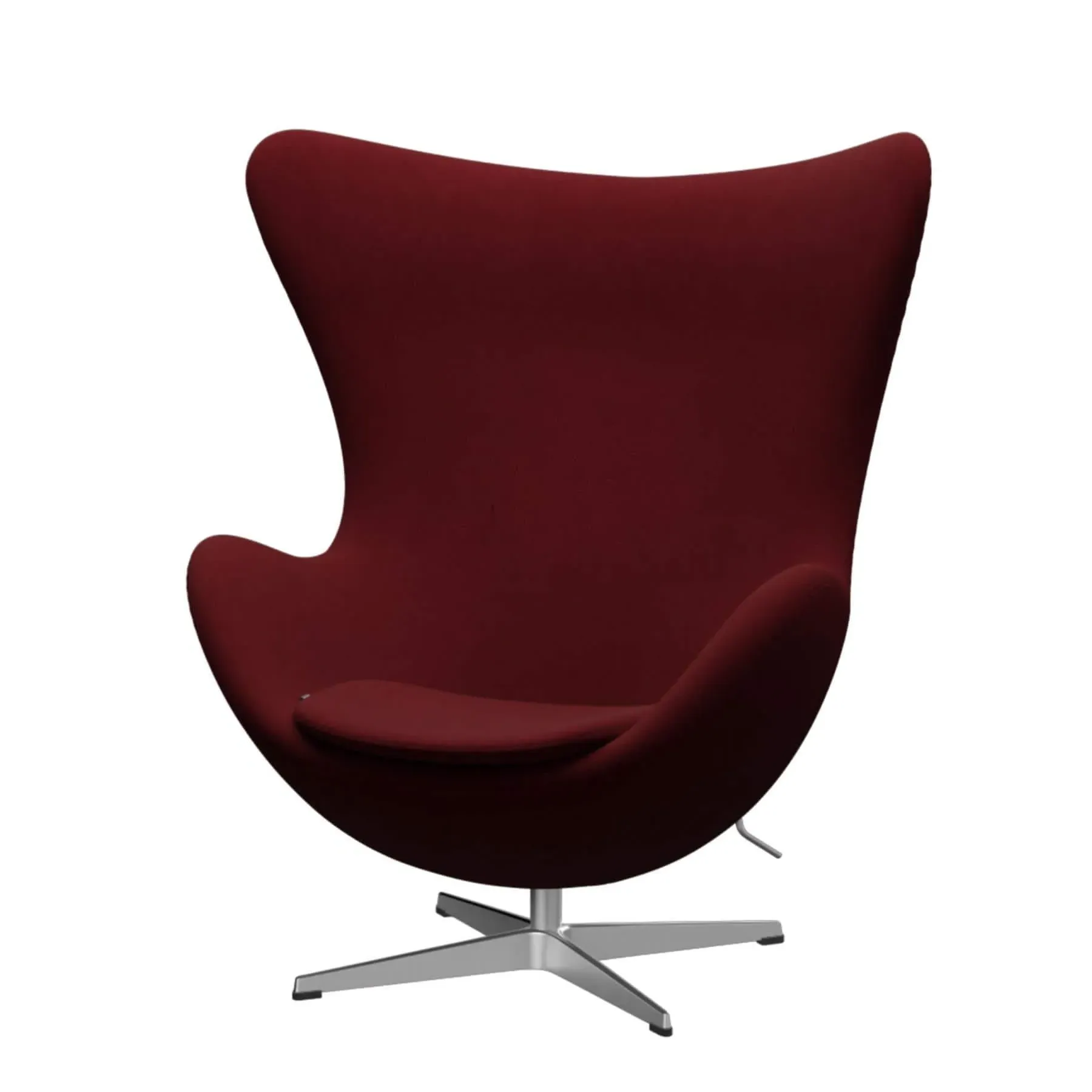 Egg Lounge Chair with Swivel - Red, Fabric