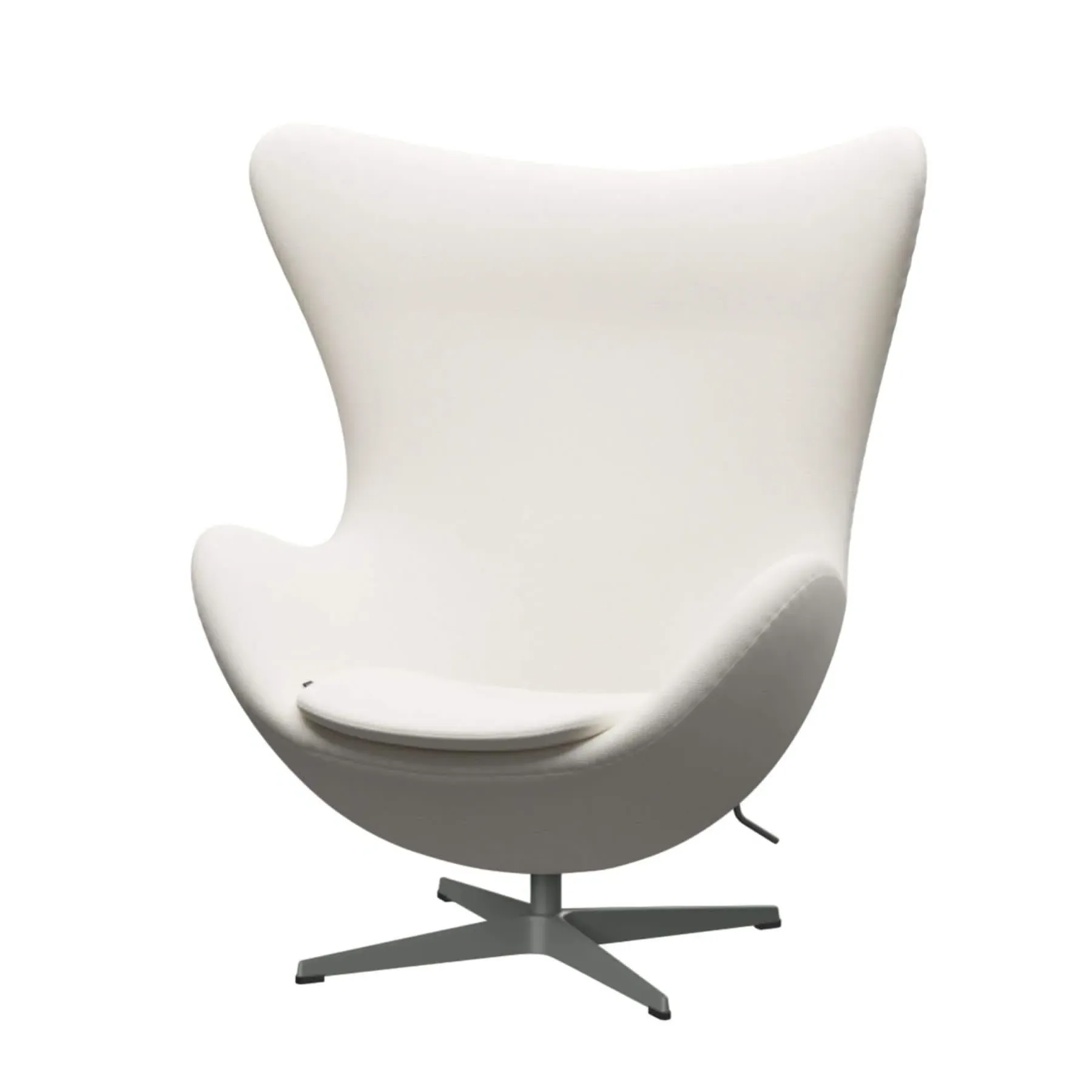 Egg Lounge Chair with Swivel - Snow, Leather