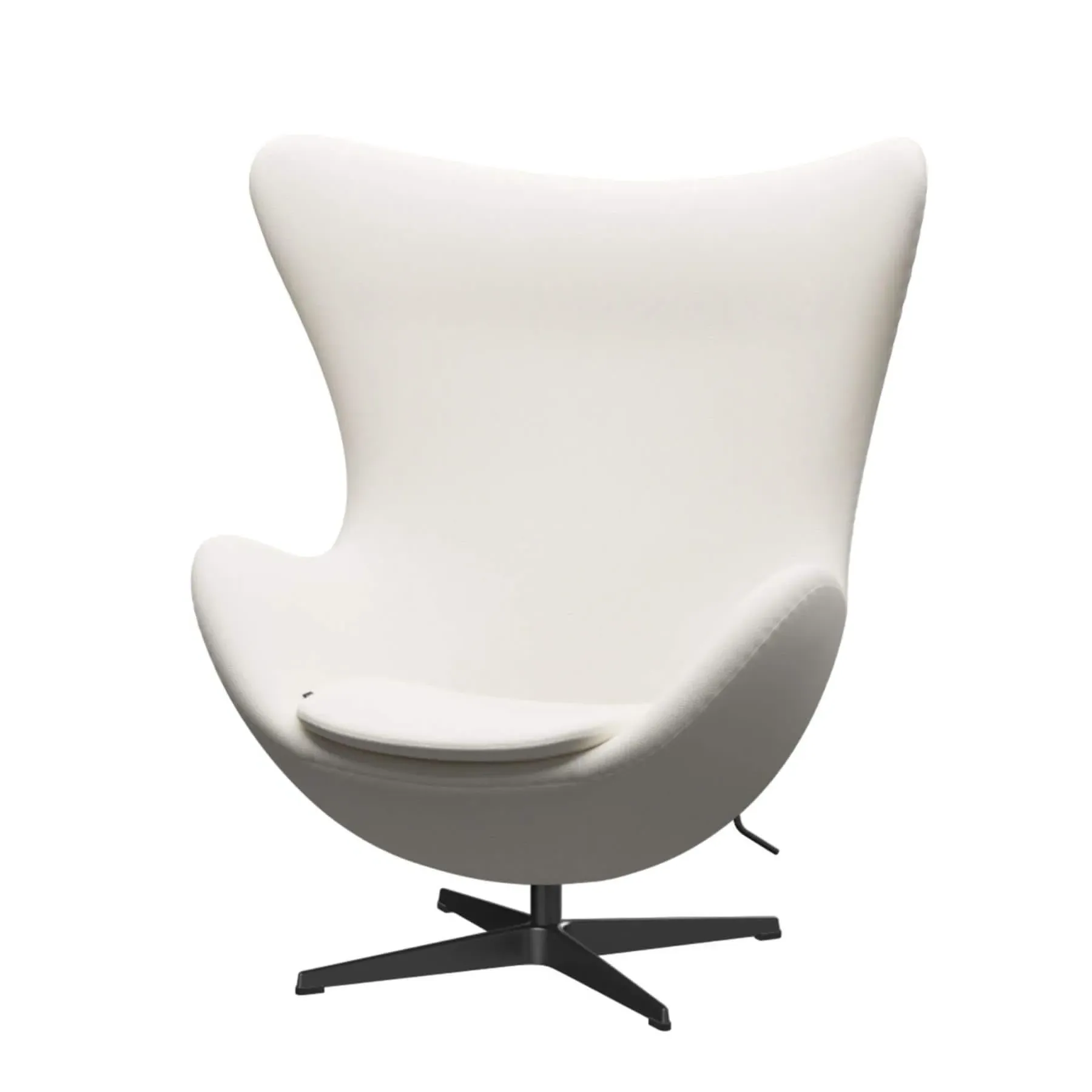 Egg Lounge Chair with Swivel - Snow, Leather