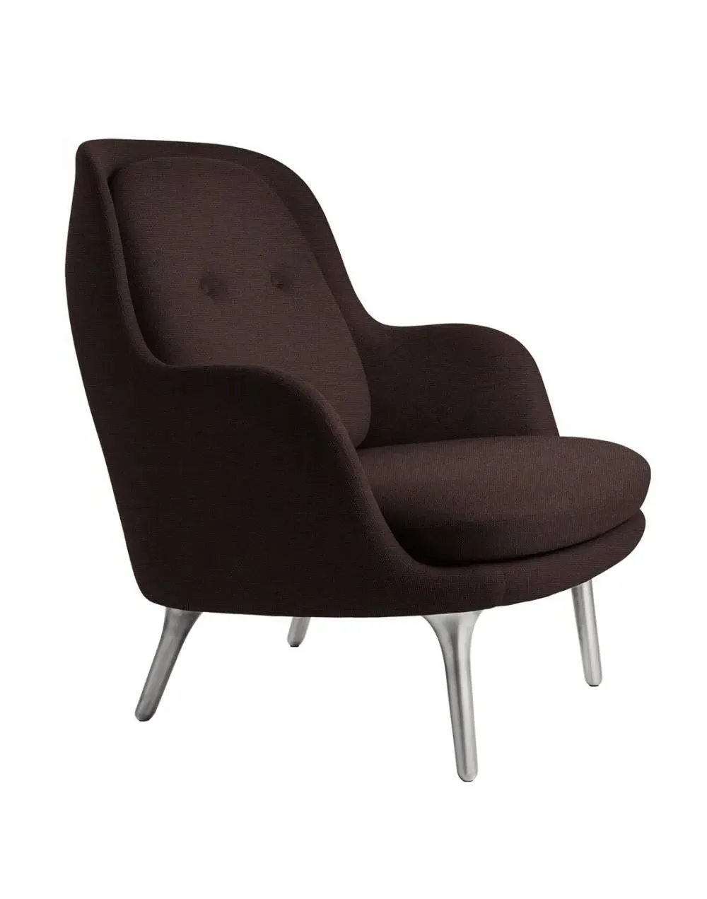 Lounge Chair with Brushed Legs - Blue, Fabric image