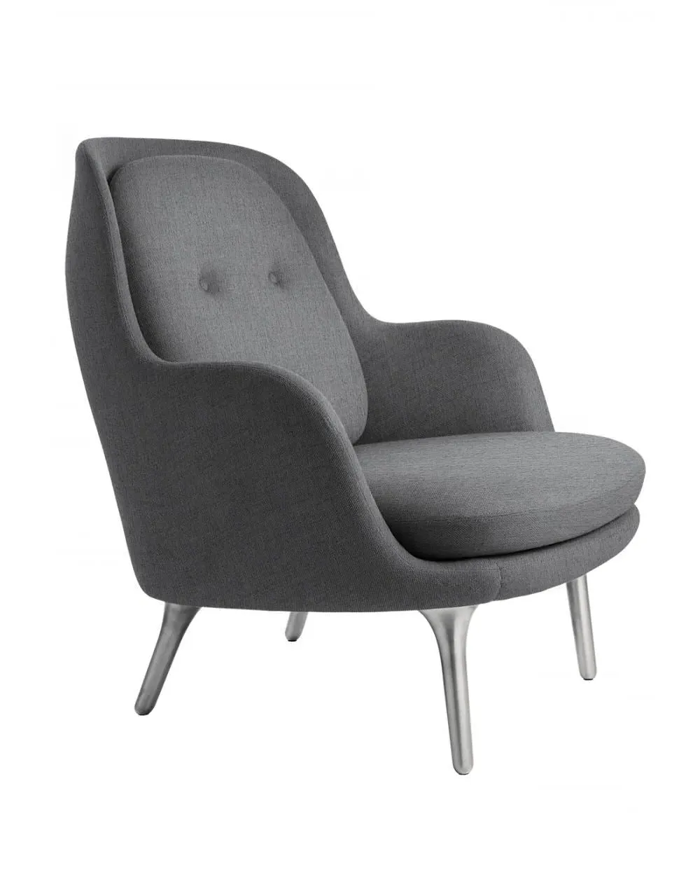 Lounge Chair with Brushed Legs - Grey, Fabric image