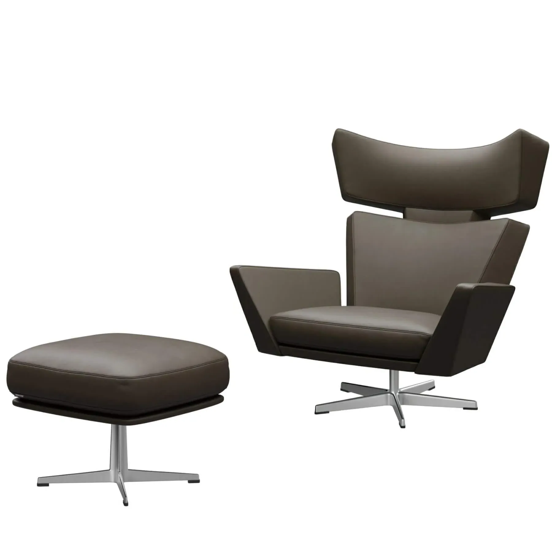 Lounge Chair with Footstool - Stone